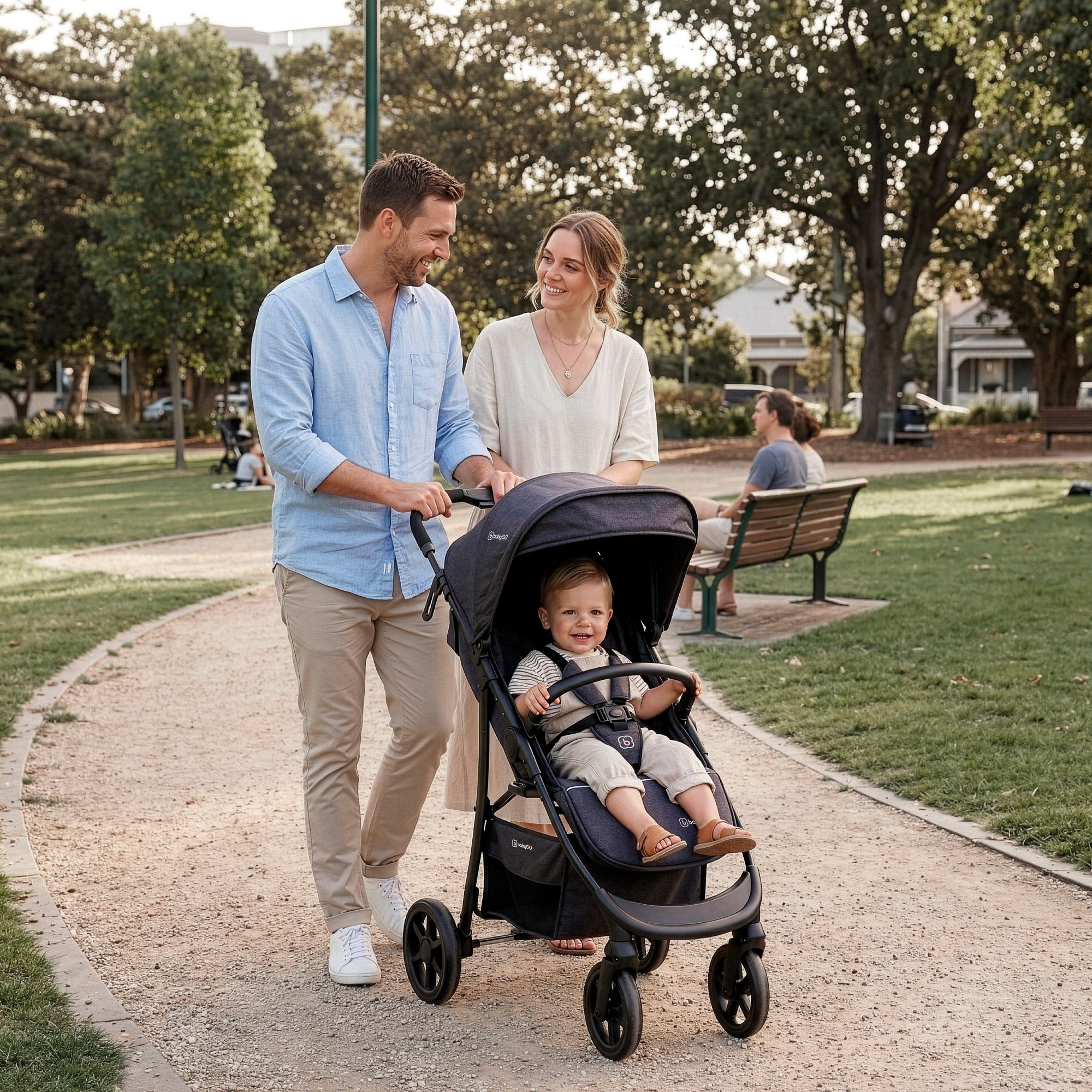 BabyGo Kombi-Kinderwagen »Style - 3in1« inkl. Babyschale mit Adaptern u. Wickeltasche