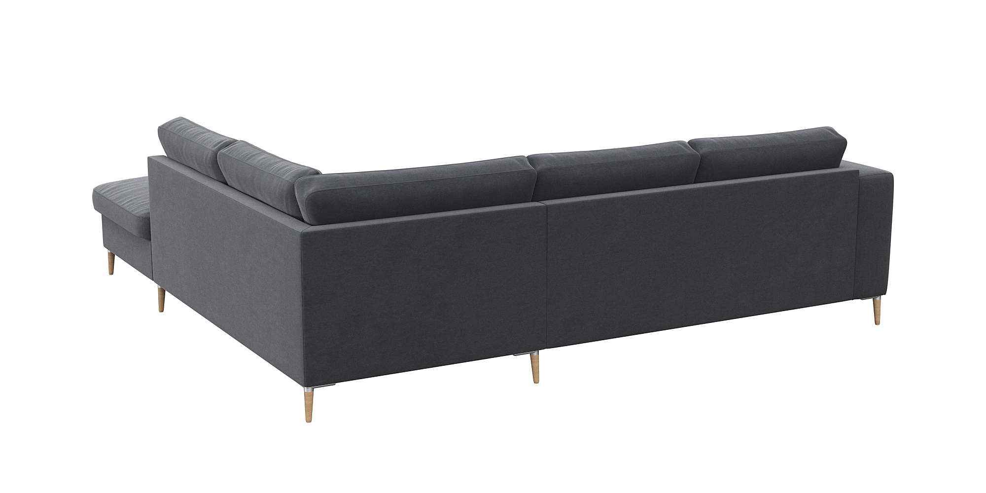 FLEXLUX Ecksofa »Fiore, L-Form«, breite Armlehnen, Füße Alu/Eiche, B/T 241/225 cm, Kaltschaum im Sitz