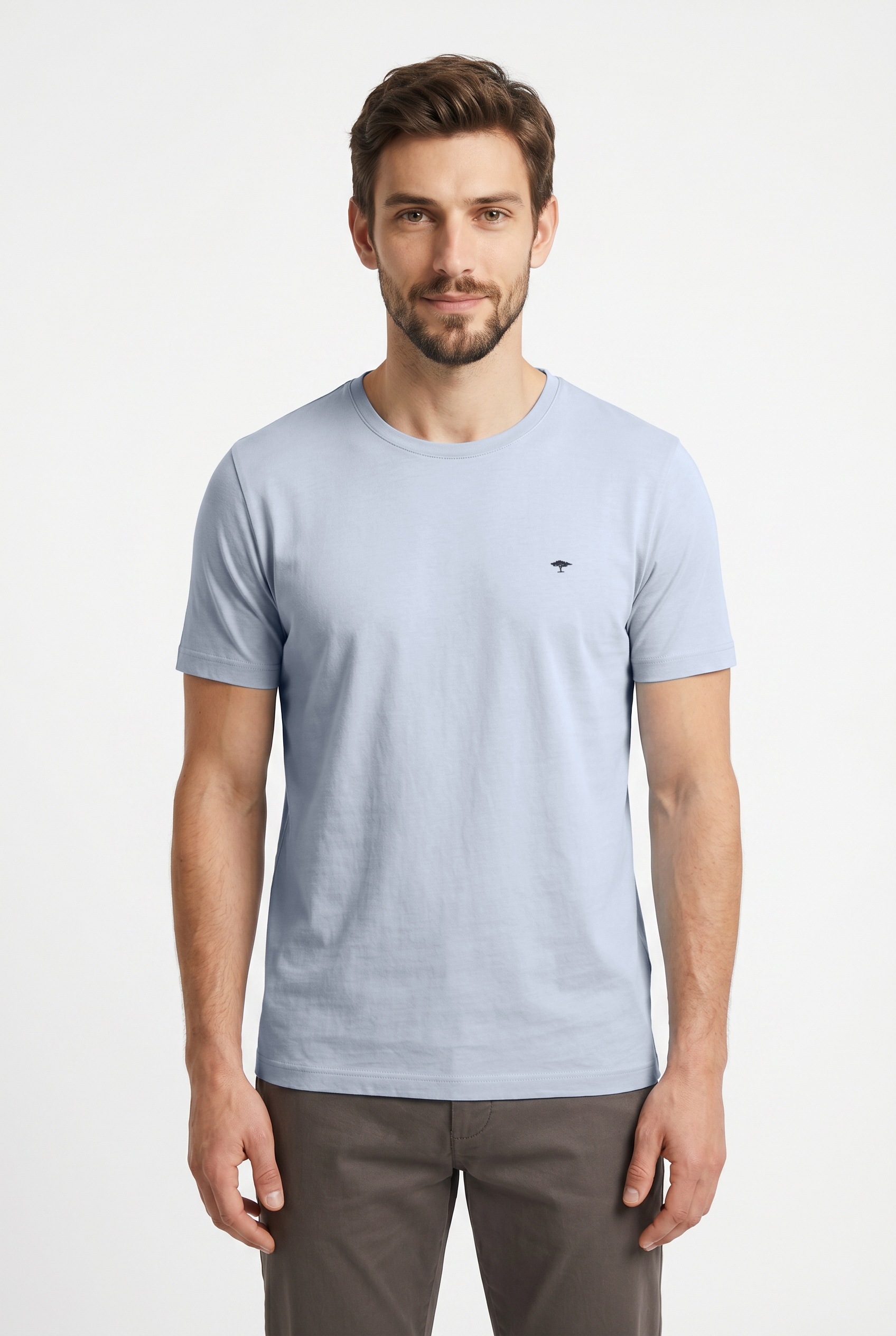 FYNCH-HATTON "FYNCH-HATTON Basic T-Shirt" Sommershirt in unifarben, mit Logostickerei