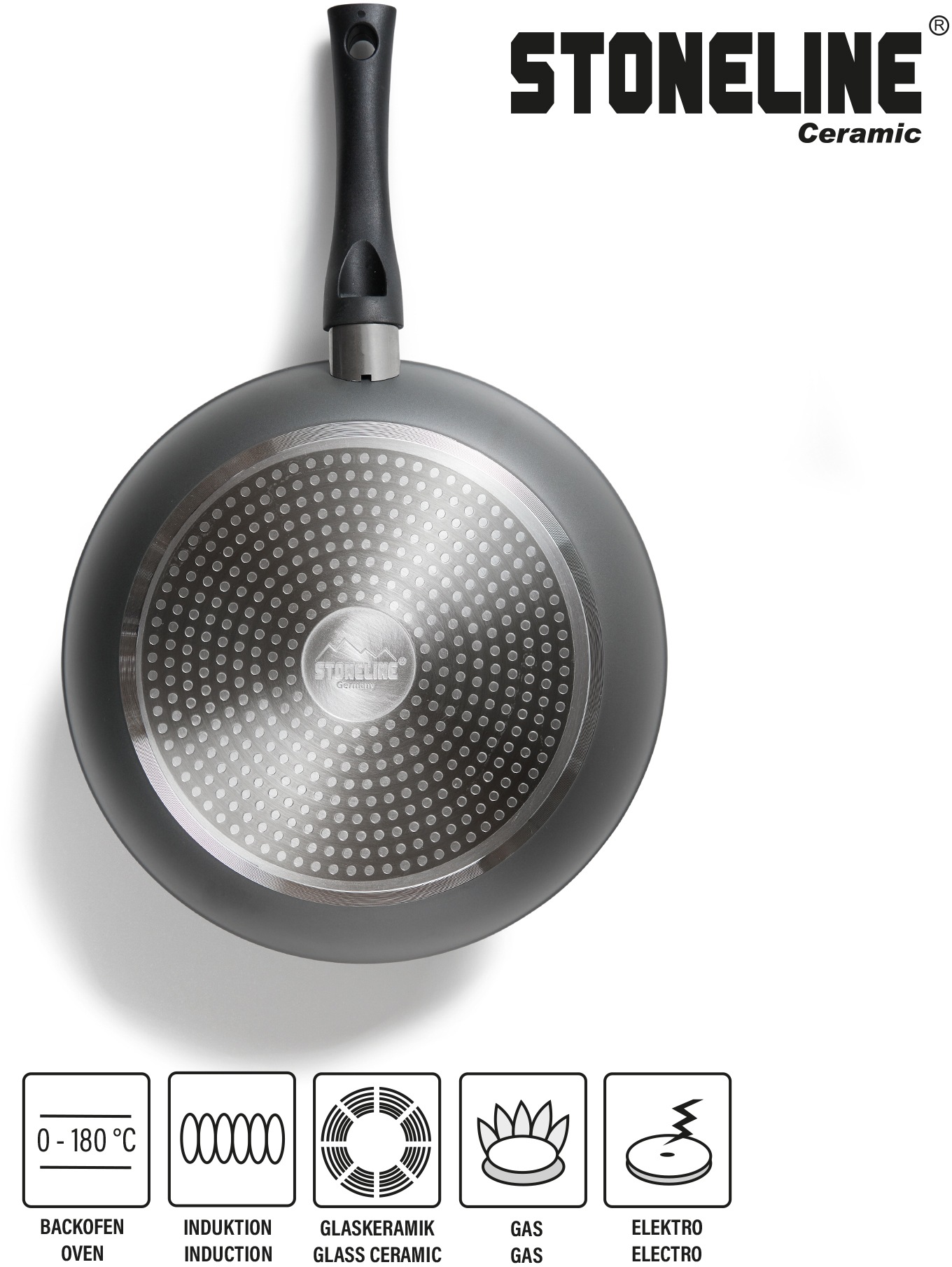 Thumbnail - STONELINE Pfannen-Set "CERAMIC" Aluminium Set, je 1 Bratpfanne Ø 20/24/28 cm, H: 4,5/5/5,5 cm, - 1,0/1,7/2,7 l, 3 Stk. t...