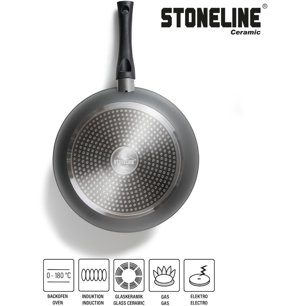 STONELINE Pfannen-Set »CERAMIC«, Aluminium, (Set, 3 tlg., je 1 Bratpfanne Ø 20/24/28 cm, H: 4,5/5/5,5 cm, - 1,0/1,7/2,7 l), Induktion