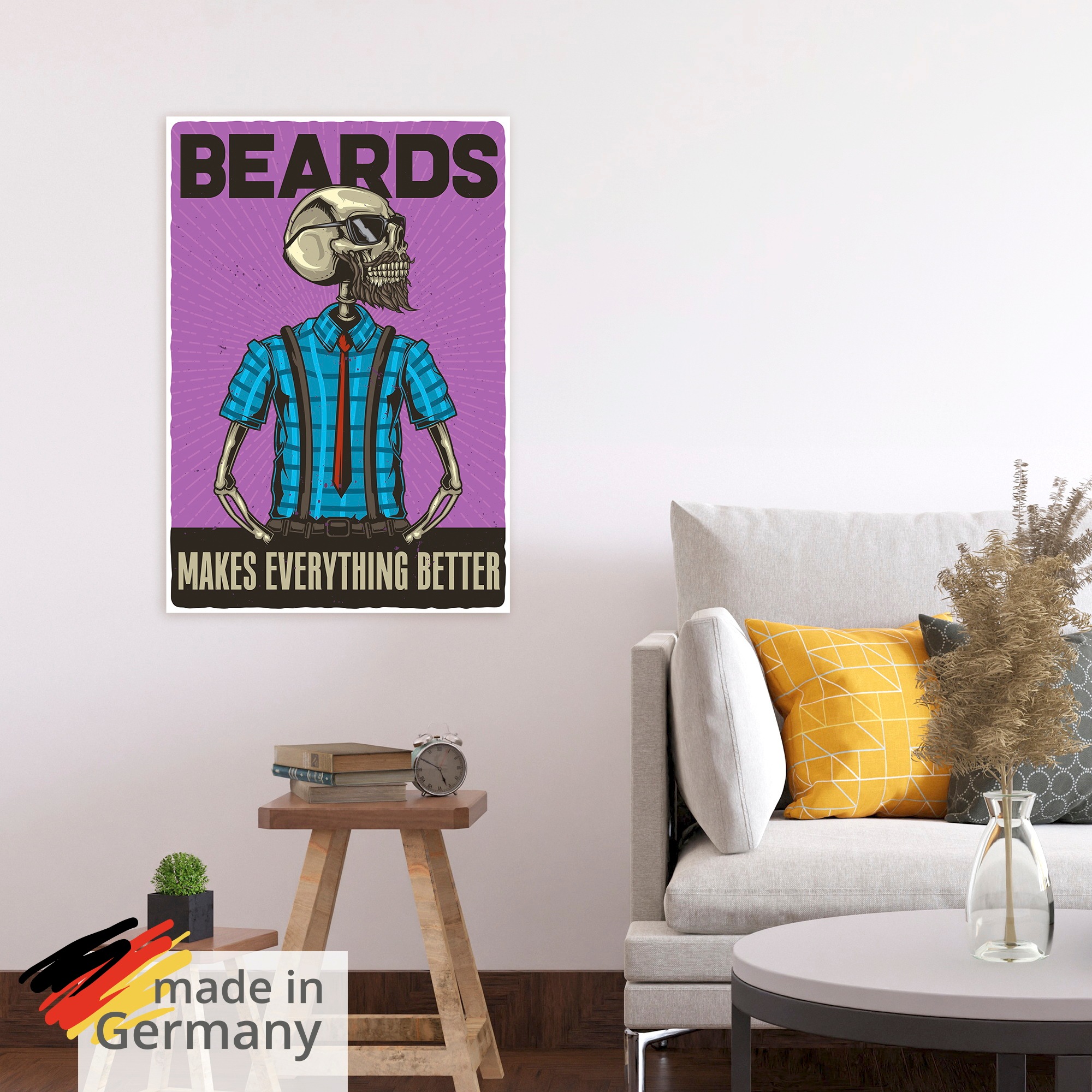 Artland Wandbild "Bärte machen alles besser" 1 Stk. tlg. als Alubild, Leinwandbild, Poster, Wandaufkleber in verschied. Größen