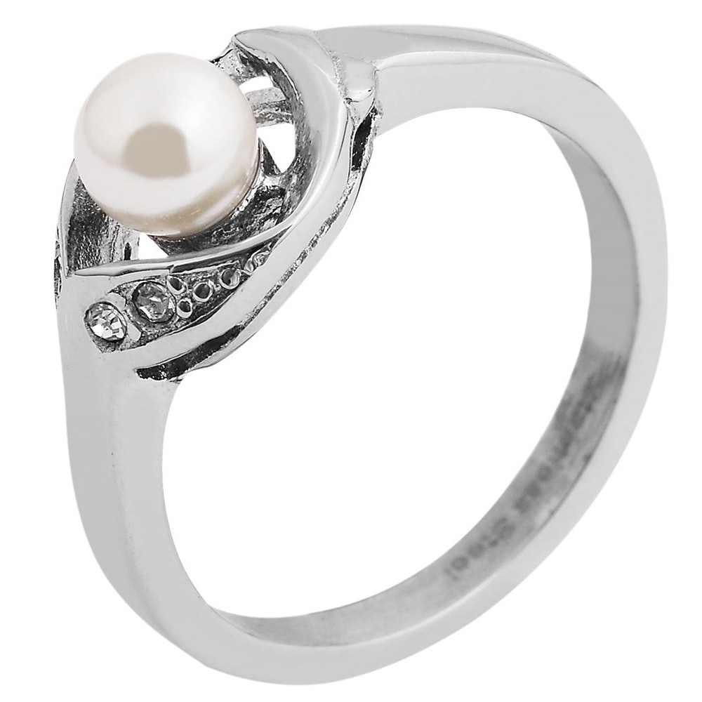 Fingerring ADELIA´S "Damen Ring aus Edelstahl mit Perle" Gr. 56, silber, Fingerringe, Damen, 56, Edelstahl, Fingerring