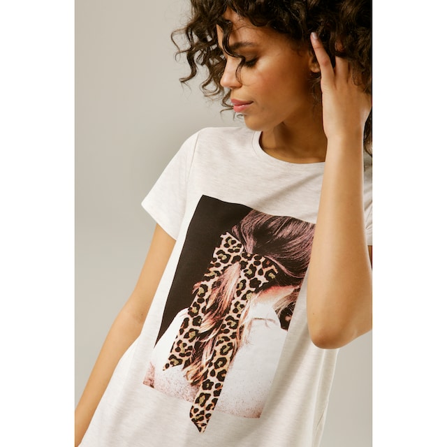 Aniston CASUAL T-Shirt, mit Glitzer verziertem Frontdruck - NEUE KOLLEKTION  für bestellen | BAUR