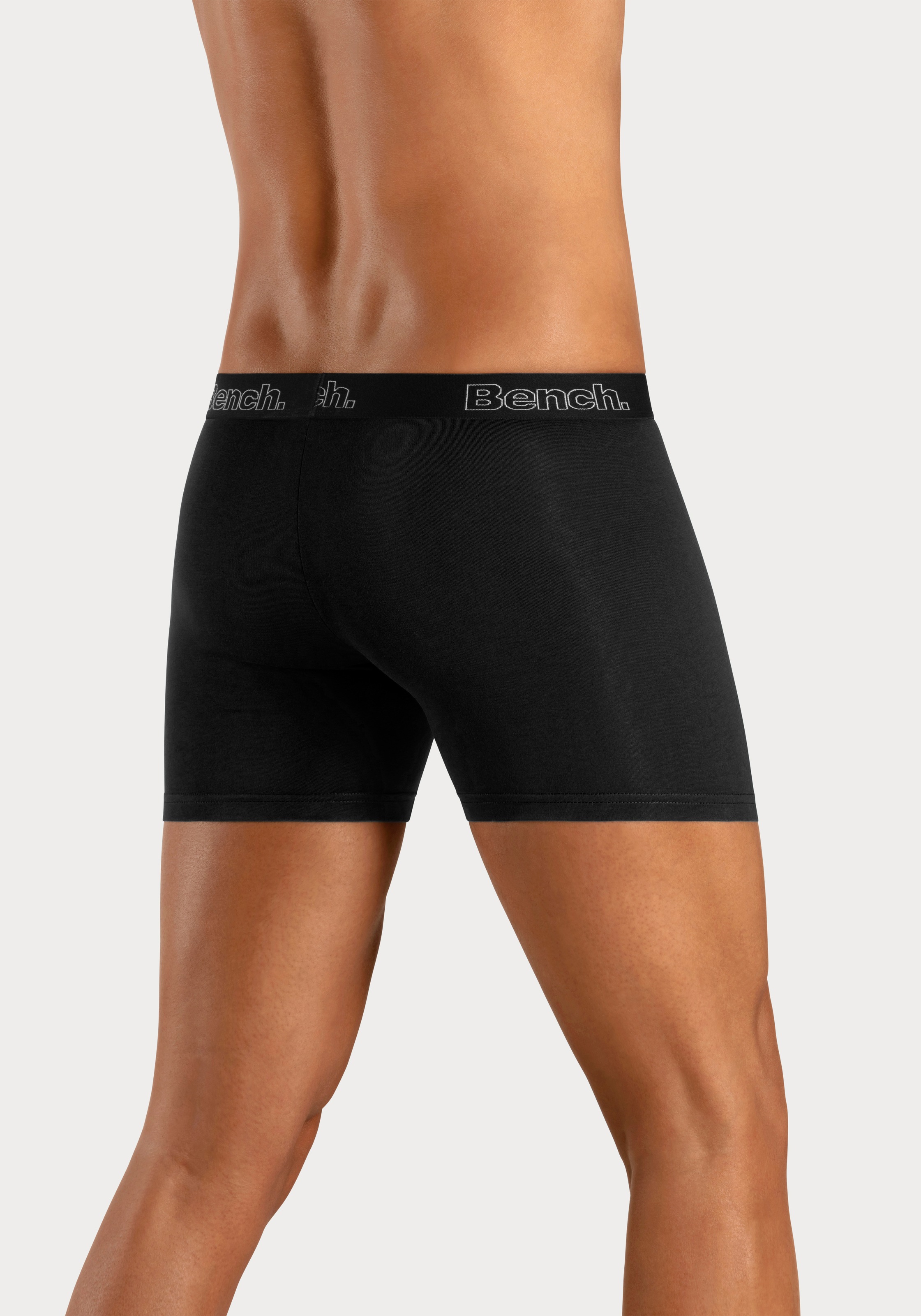 Thumbnail - Bench. Langer Boxer "Boxershorts für Herren", (Packung, 4 St.), Unterhosen mit Logoschriftzug im Bund