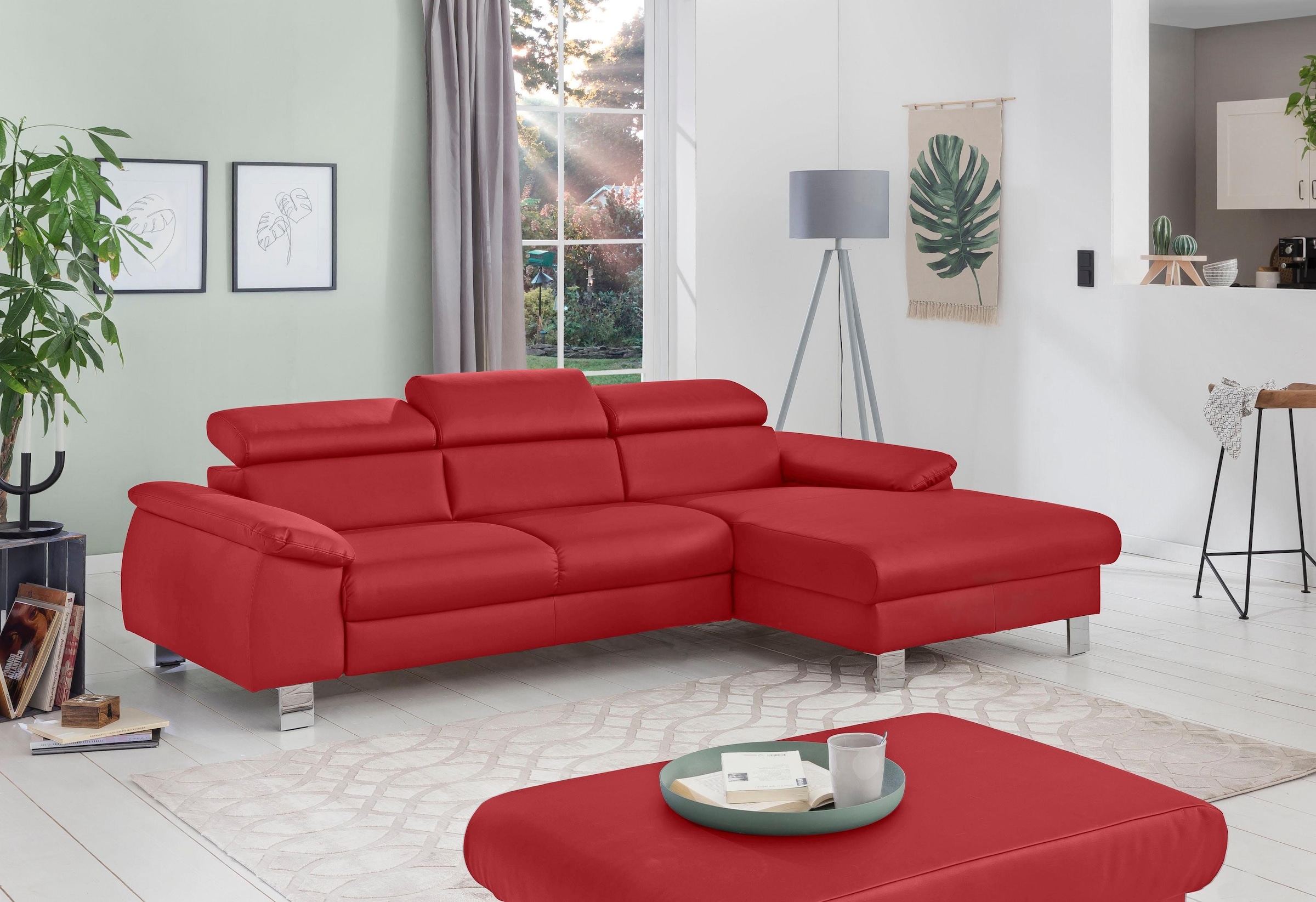 COTTA Ecksofa "Komaris L-Form, B: 244 cm" mit Kopfteilverstellung, optional günstig online kaufen