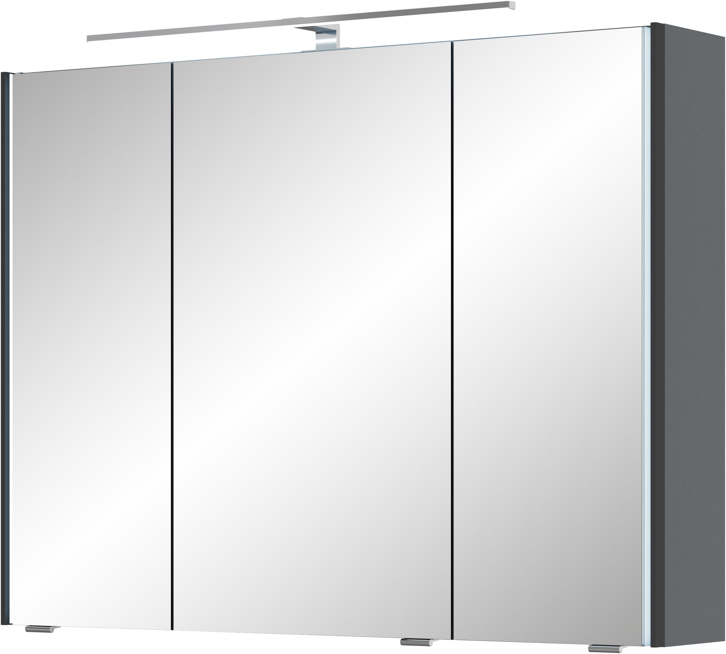 Saphir Badmöbel-Set »Serie 7045 2-teilig Mineralmarmor-Waschtisch mit LED-Spiegelschrank«, (Set, 2 St.), Badezimmer-Set 93,2 cm breit, inkl. Türdämpfer, 3 Türen, 2 Schubladen
