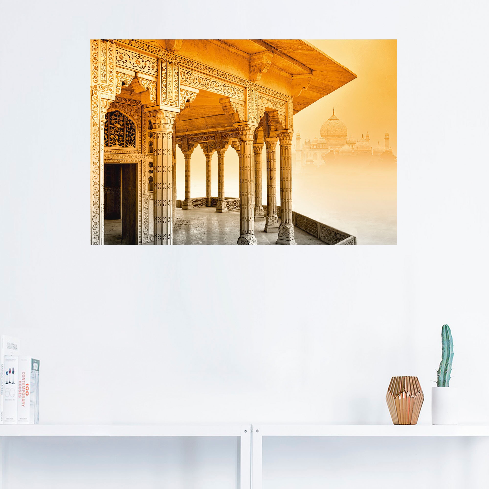 Artland Wandbild "Fort Agra mit Taj Mahal", Gebäude, (1 St.), als Leinwandb günstig online kaufen