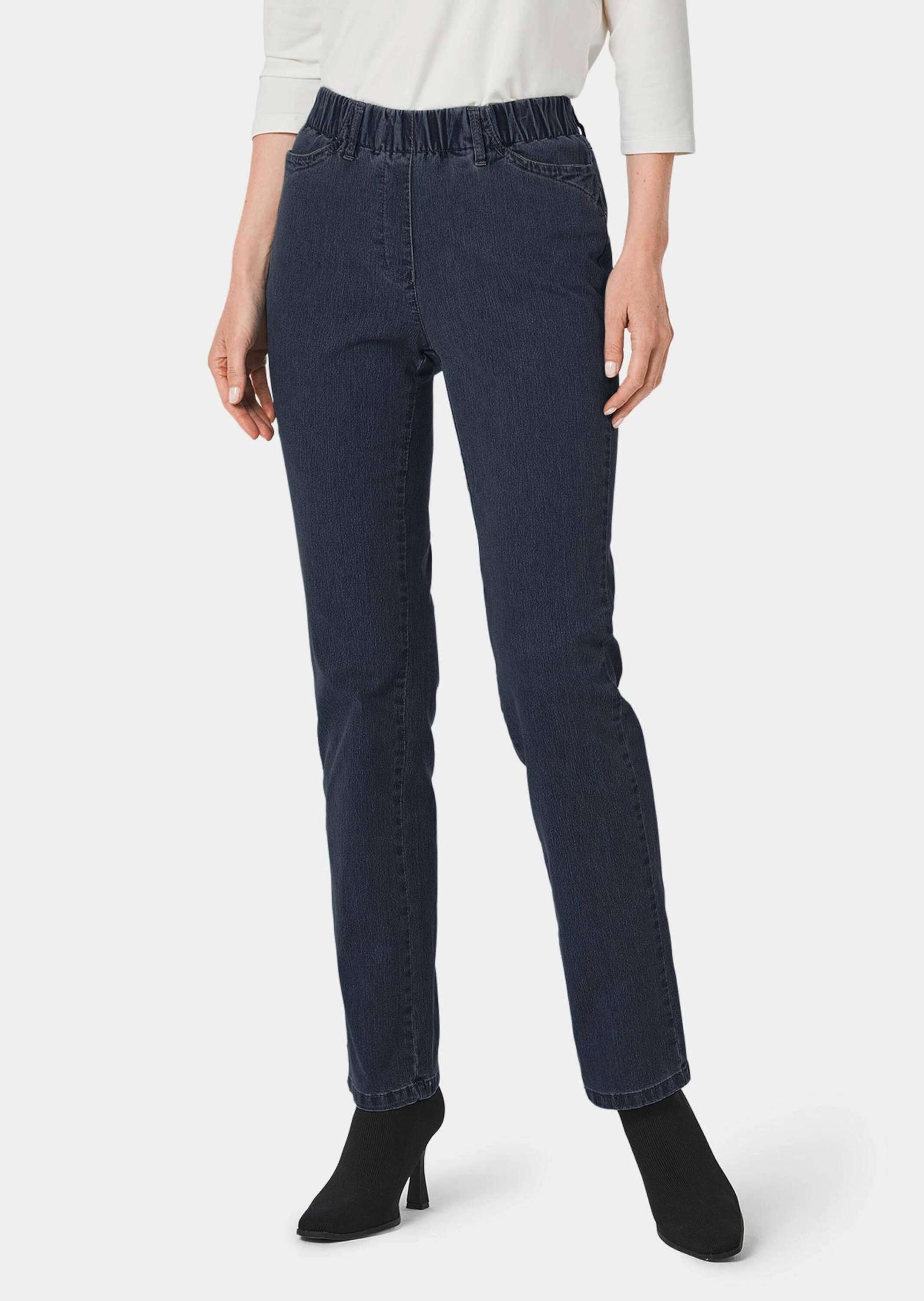 GOLDNER Regular-fit-Jeans "Kurzgröße Edel geschmückte Jeansschlupfhose LOUI günstig online kaufen