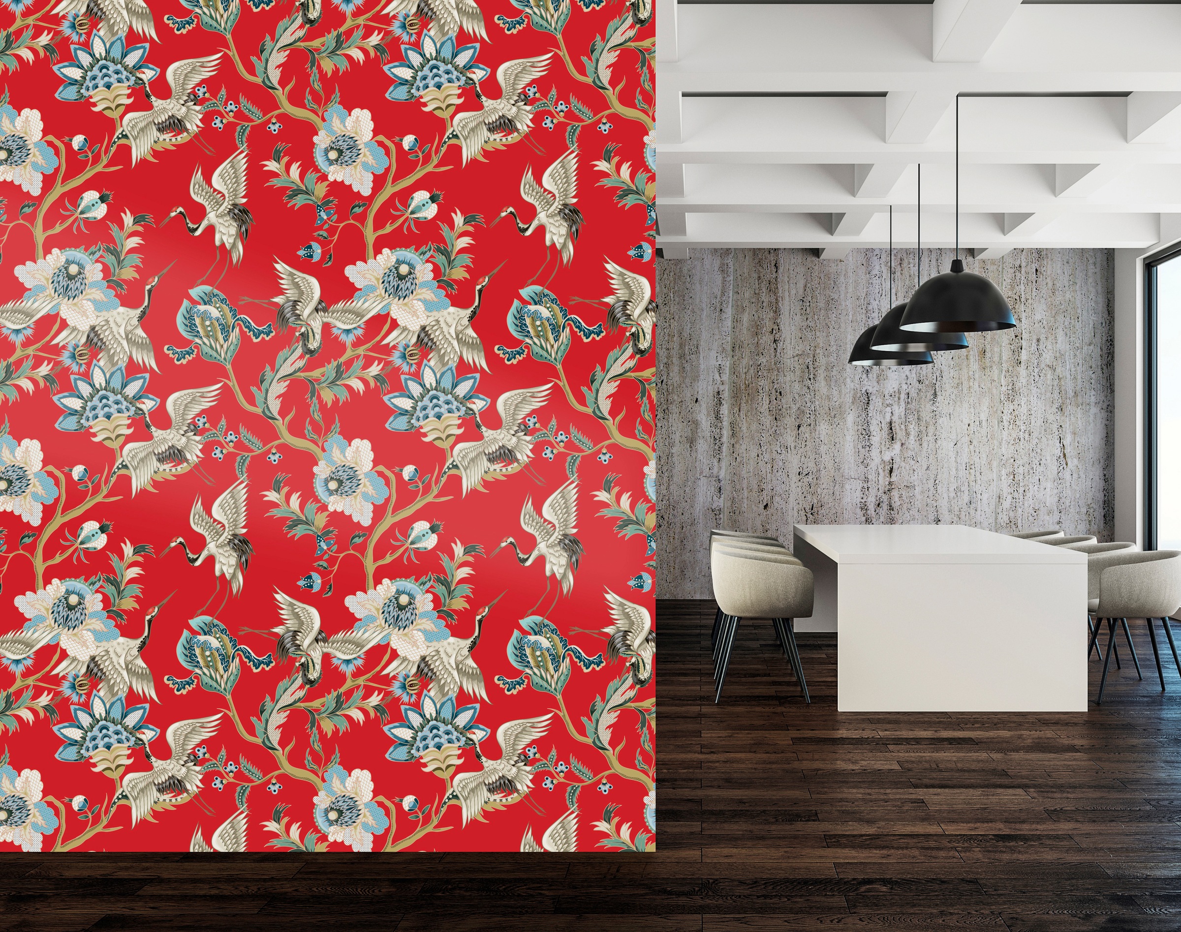 queence Vinyltapete »Joyce«, bedruckt-Motiv-botanisch-floral-gemustert-natürlich, 90x250cm, selbstklebend, kinderleichte Anbringung, Sticker