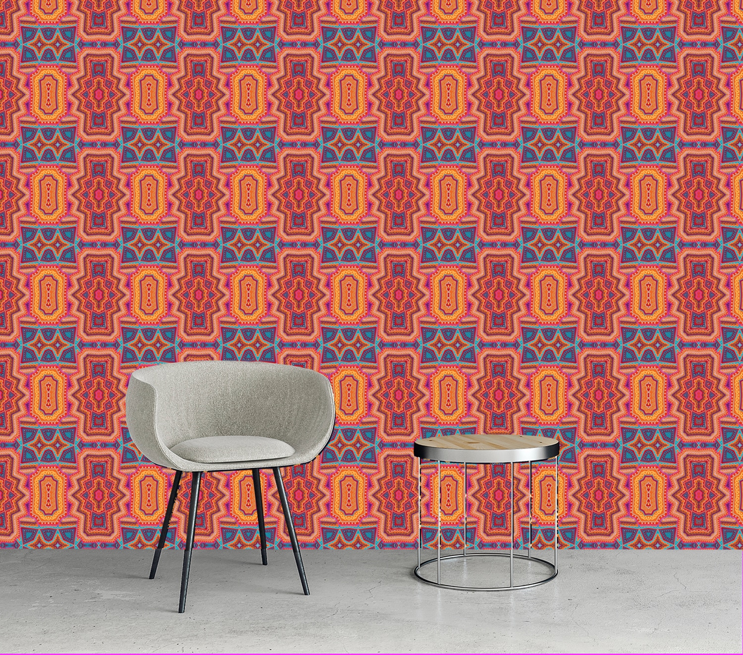 queence Vinyltapete »Mason«, bedruckt-Barock-Antikoptik-Kunst, 90x250cm, selbstklebend, kinderleichte Anbringung, Sticker