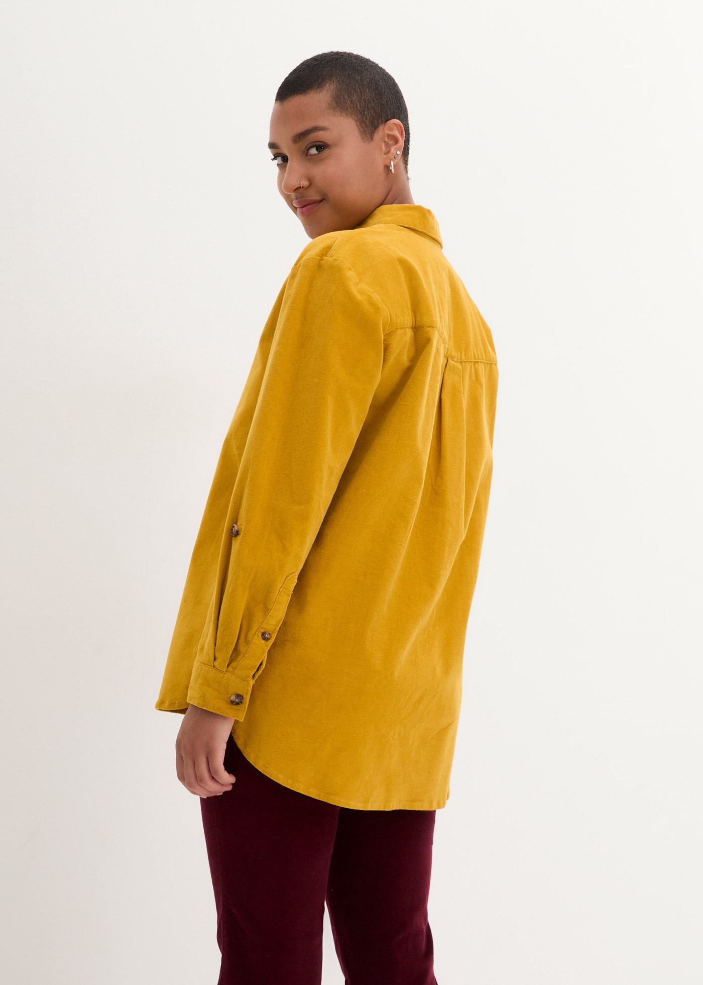 bonprix Langarmbluse "Cord-Hemd mit Seitenschlitz", Cord-Hemd mit Seitensch günstig online kaufen