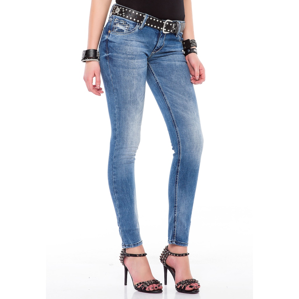 Damenmode Jeans Cipo & Baxx Slim-fit-Jeans, in Slim Fit Schnitt blau