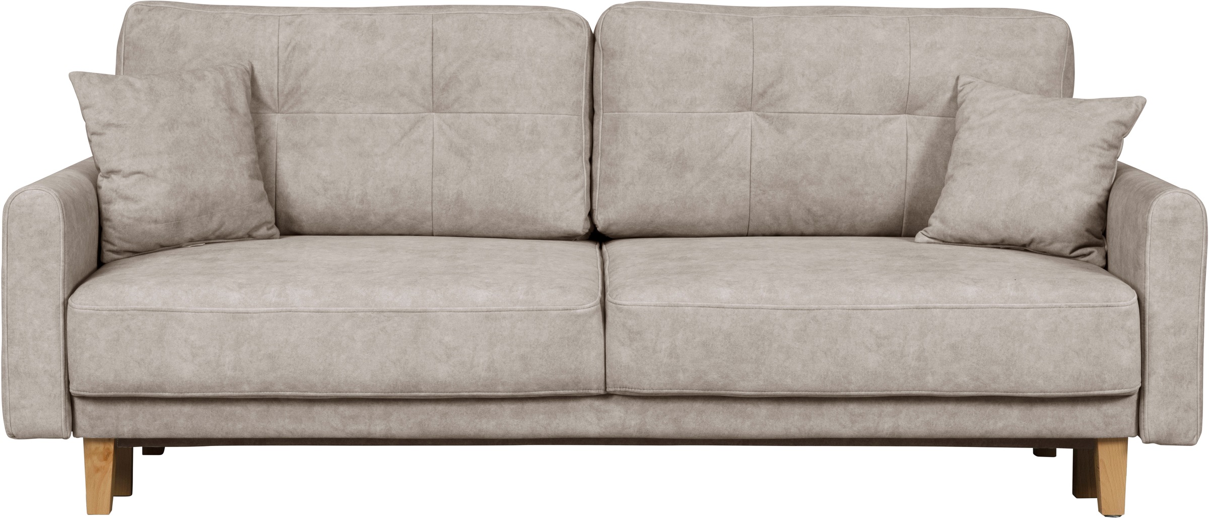 Home affaire 3-Sitzer »TRIPLO optionale Schlafsofa mit Bettkasten, Maße B/T/H: 215/100/89 cm«, Wahlweise Bettfunktion - Liegefläche 145x191 cm, Rücken-, Zierkissen