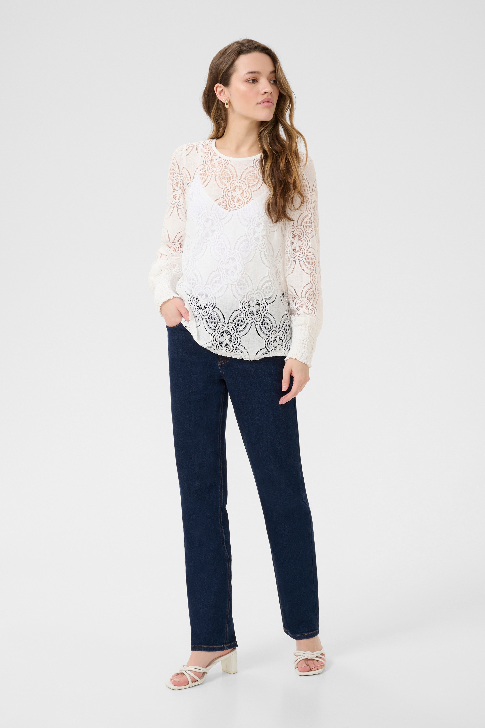 KAFFE Langarmbluse »Damen Bluse langarm KAraula«