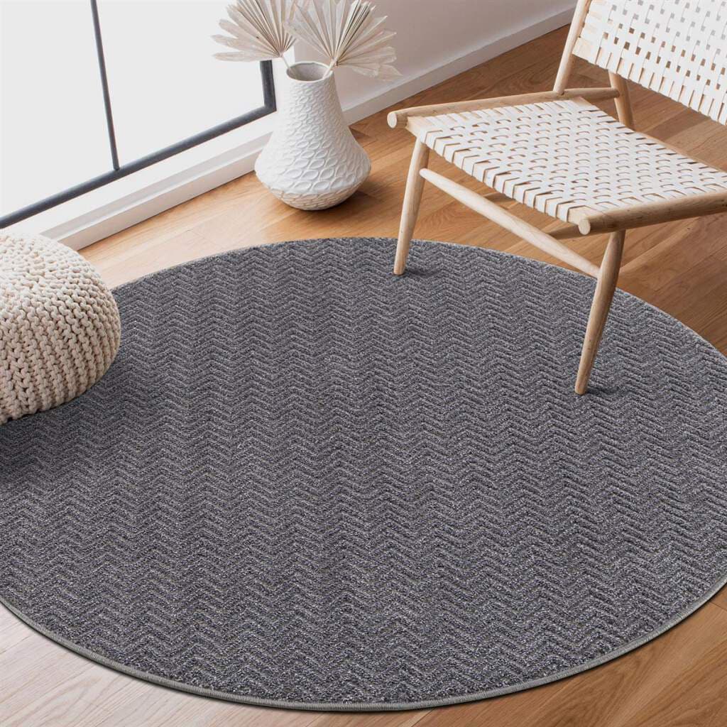 Carpet City Teppich "Friseé-Teppich FANCY805" rund 12 mm Höhe Kurzflor, Ein günstig online kaufen