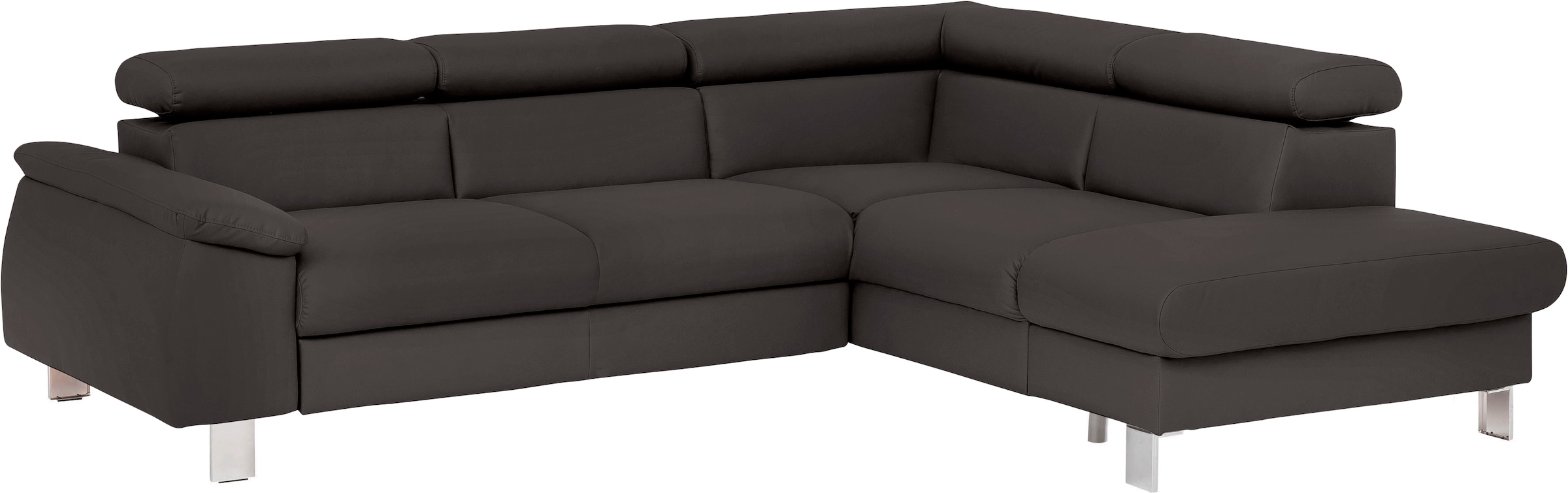 COTTA Ecksofa "Komaris L-Form, B: 249 cm" mit Kopfteilverstellung, optional Schlaffunktion, Bettkasten & Licht