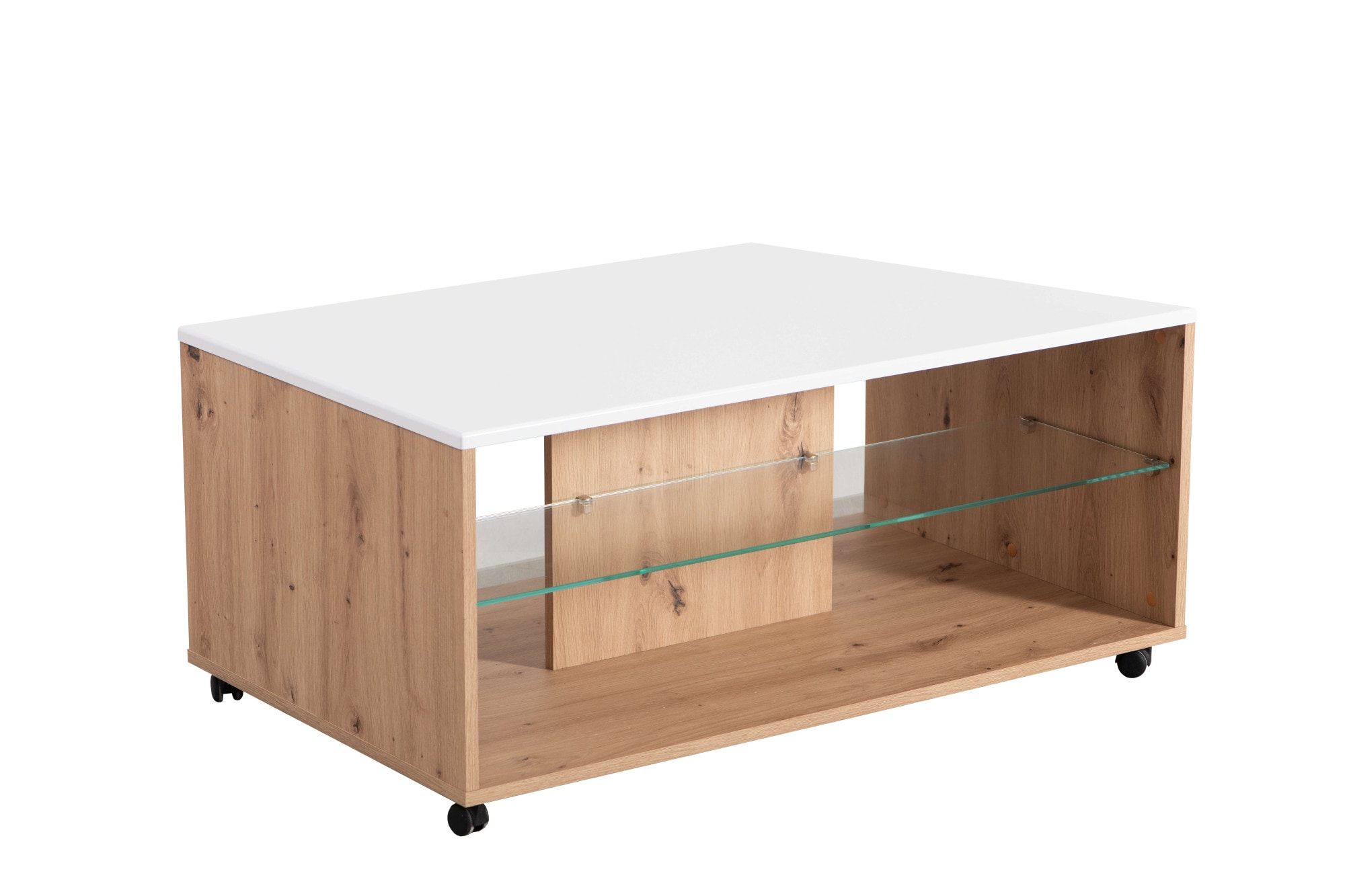 Home affaire Couchtisch »Bert Kaffetisch, 100 cm, in trendigen Farben, modern«, Hochglanzplatte, mit Rollen