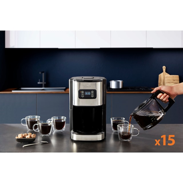 Krups Filterkaffeemaschine »KM480D Excellence«, 1,25 l Kaffeekanne, 1x4,  Edelstahl, programmierbarer 24-h-Timer, Brühstärkeauswahl | BAUR