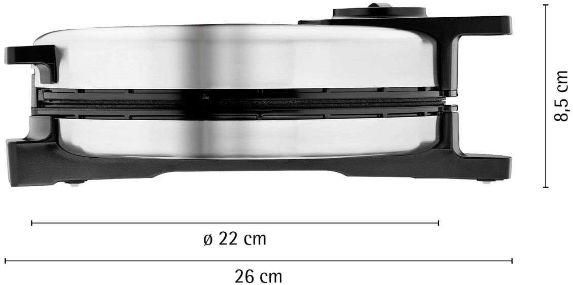 WMF Waffeleisen »LONO, antihaftbeschichtete Aluminium-Gussplatten, stufenlose Bräunung«, 900 W, einfache Aufbewahrung, Kabelaufwicklung, Maße: 22 x 26 x 8,5 cm