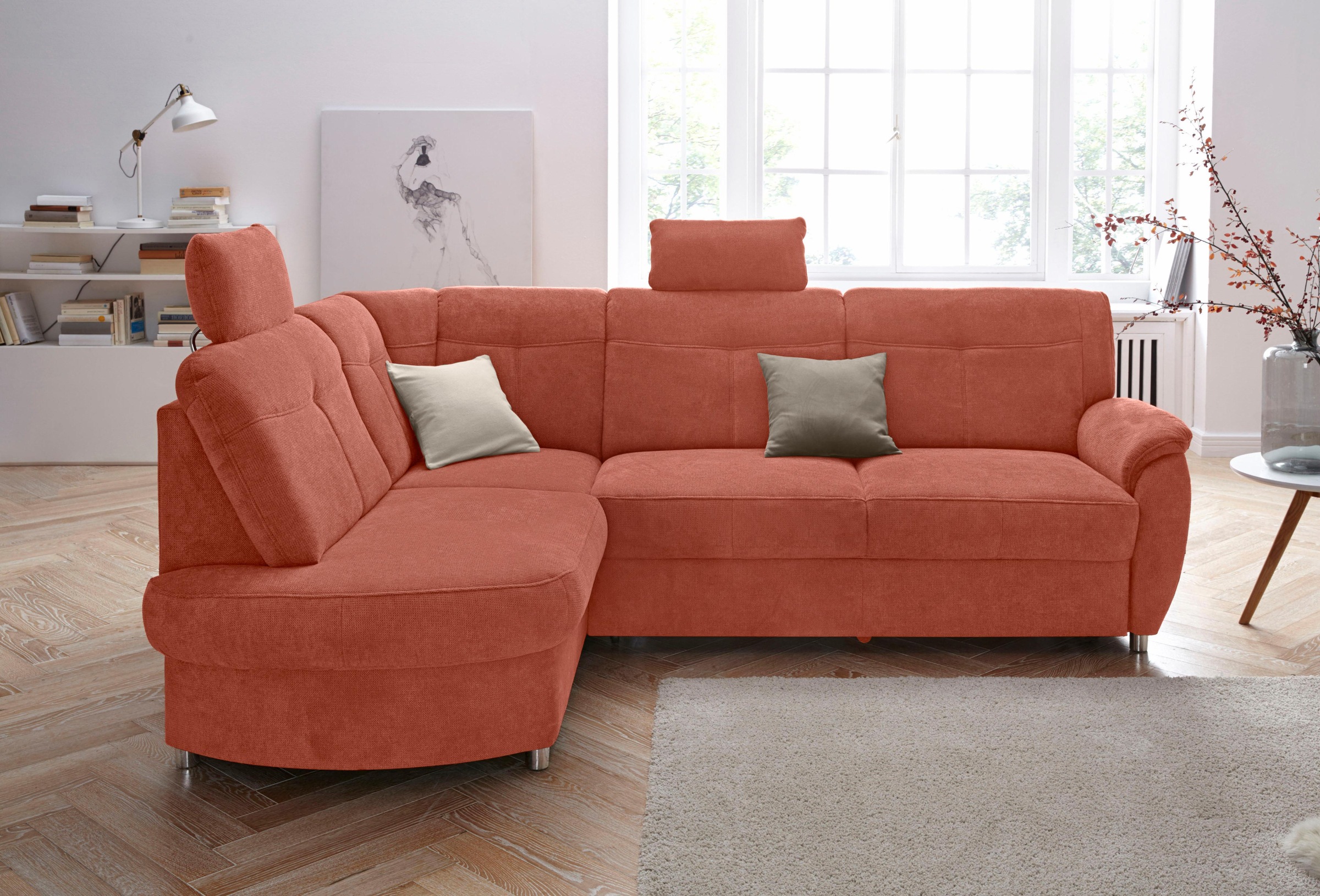 sit&more Ecksofa "Sonoma, L-Form, B: 246 cm, Bettfunktion & Bettkasten optional" Federkern, komfortable Sitzhöhe 45 cm, frei im Raum stellbar