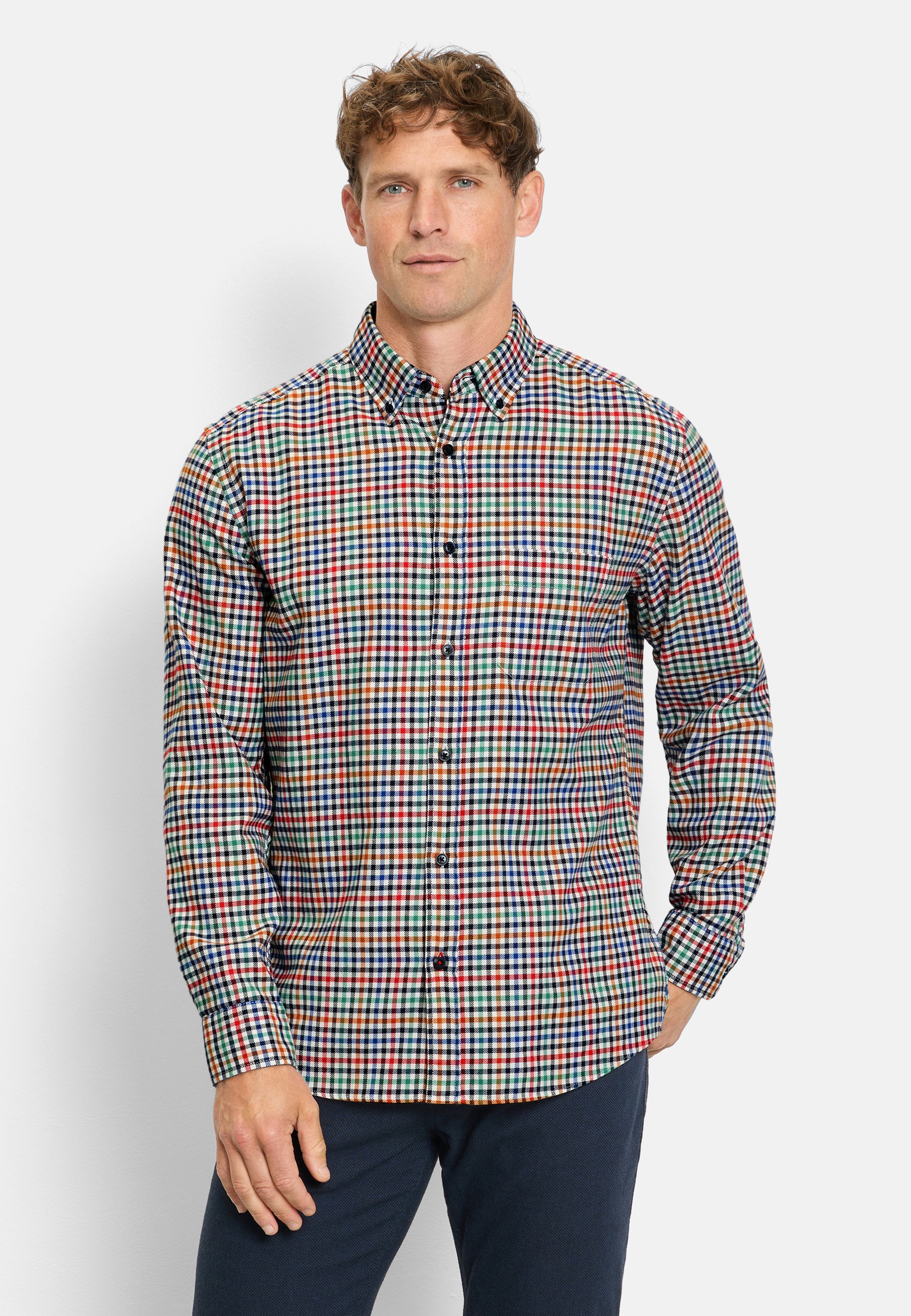 OLYMP Langarmhemd "OLYMP Casual, Regular Fit, Button-down"