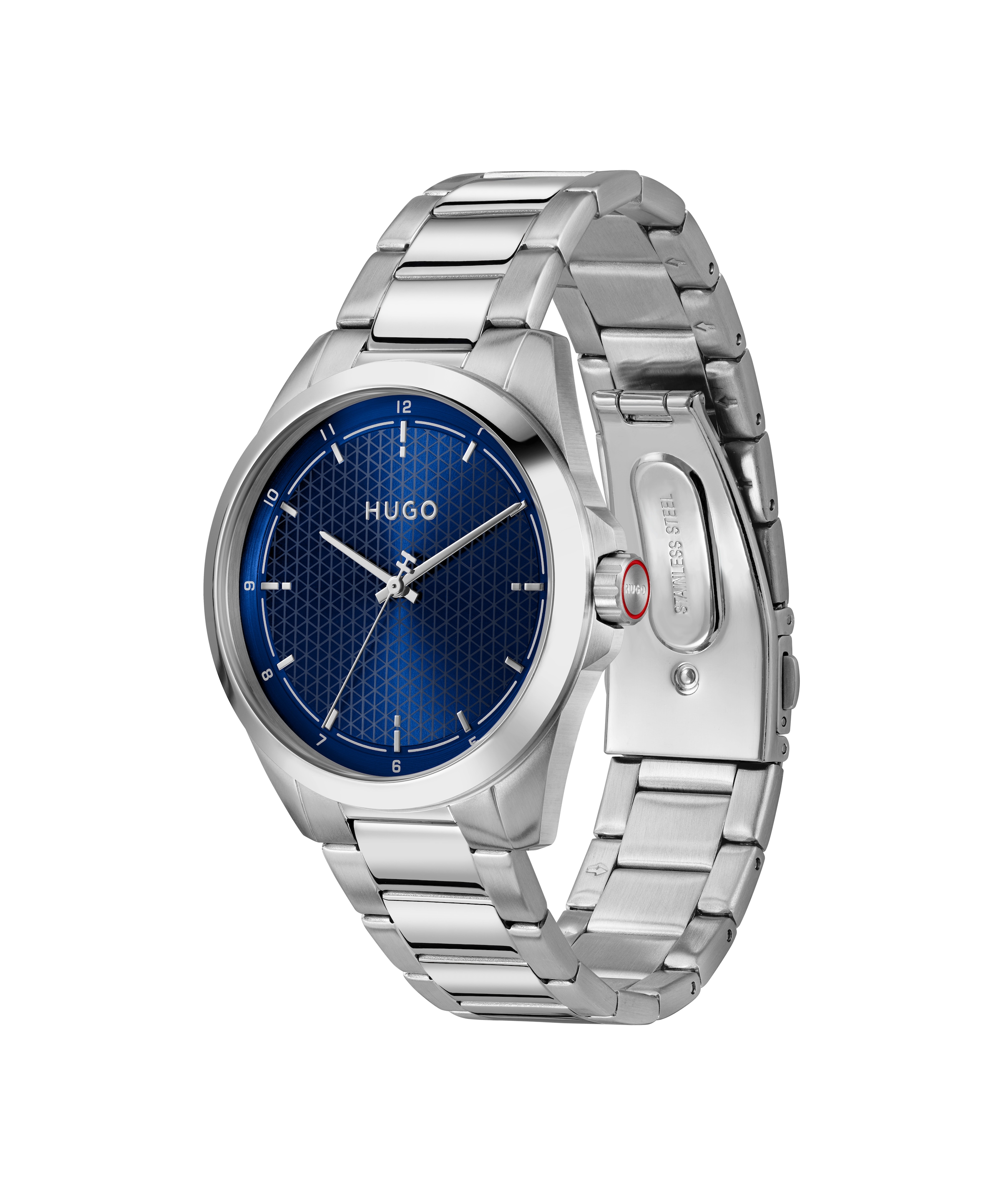 HUGO Quarzuhr »#SEAM« Armbanduhr, Herrenuhr, Edelstahlarmband, analog