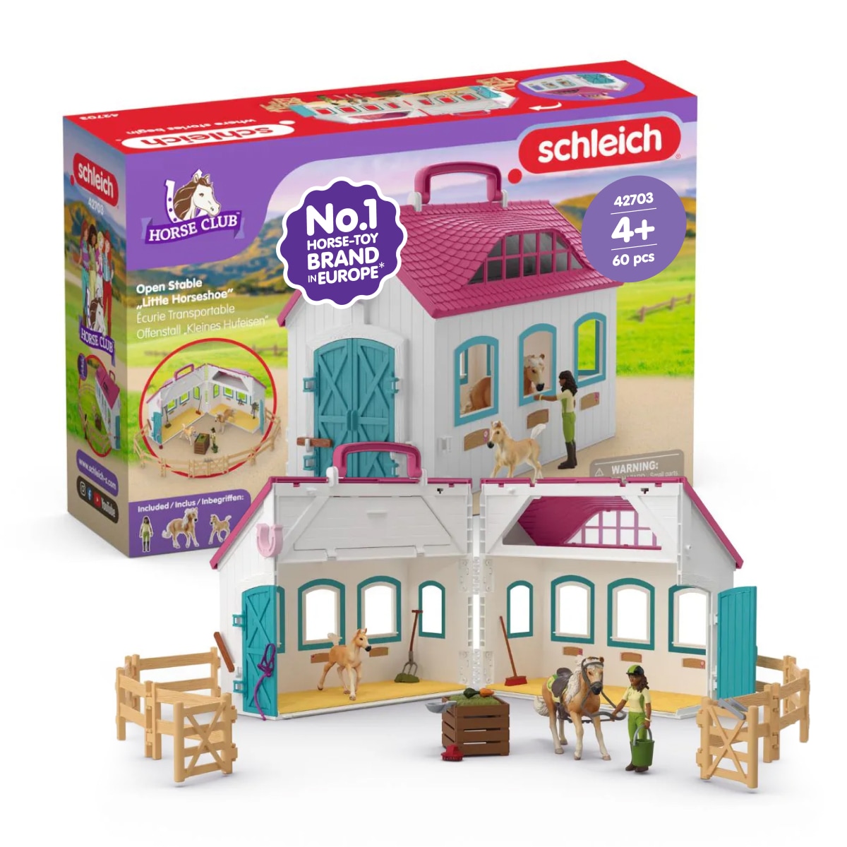 Schleich® Spielwelt »HORSE CLUB, Offenstall -Kleines Hufeisen (42703)« Made in Europe