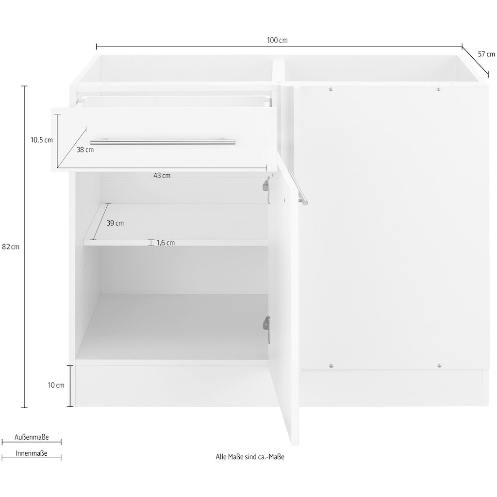 wiho Küchen Eckunterschrank »Unna«