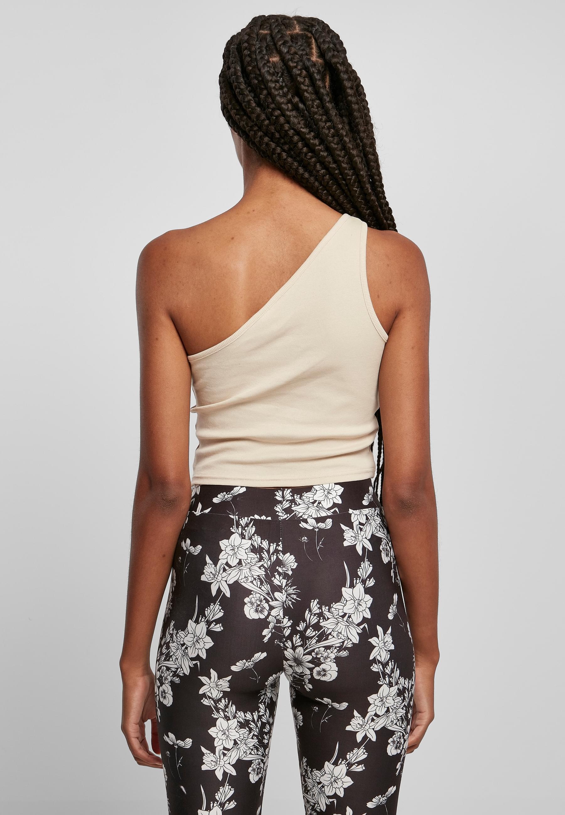 URBAN CLASSICS Muskelshirt »Urban Classics Damen Ladies Cropped Asymmetric Top«, (1 tlg.)