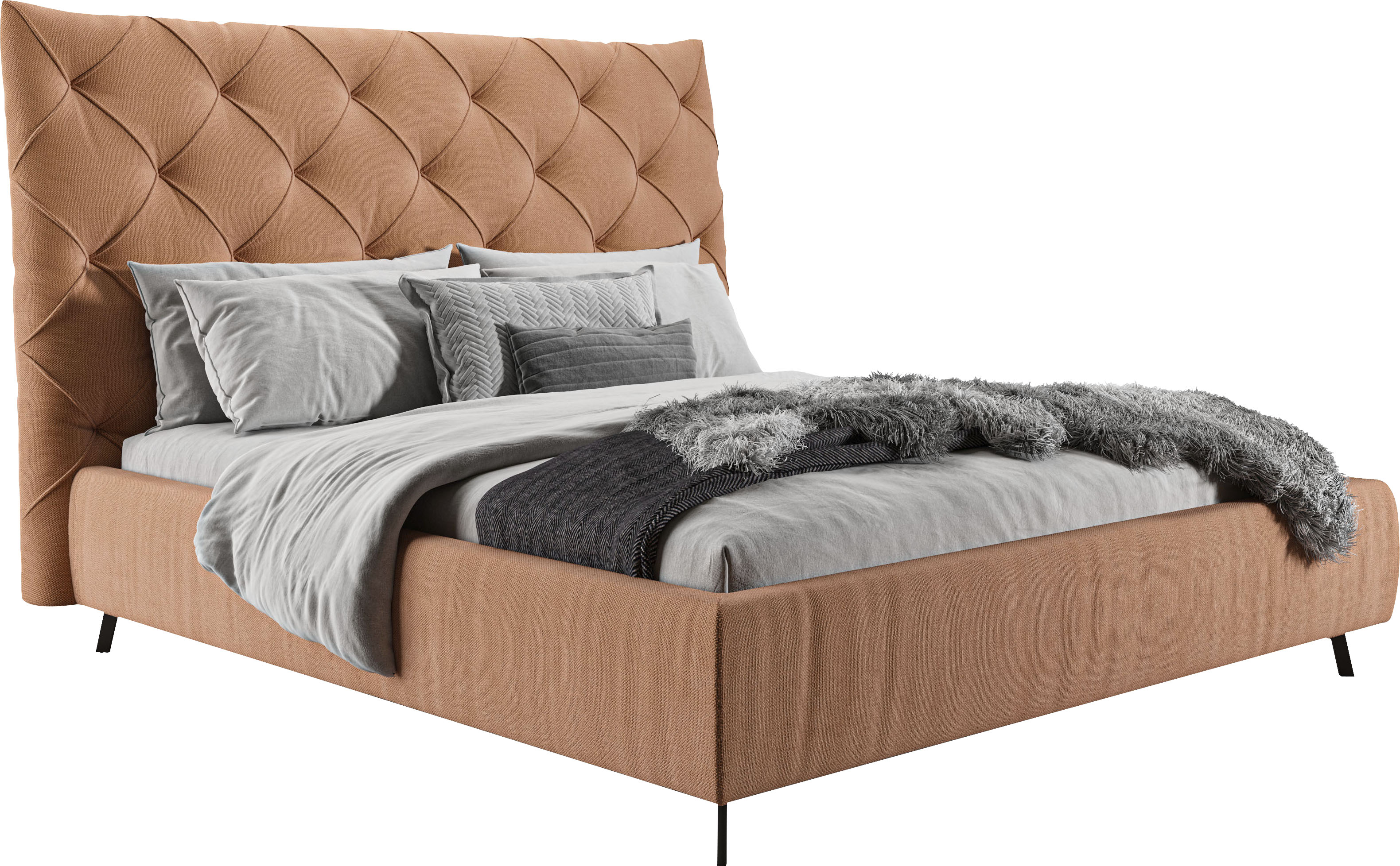 Home affaire Polsterbett "Maxime, in 4 Breiten bis 200cm, auch in Leder" Kopfteilhöhe 143 cm, belastbar bis 280 kg, auch in Überlänge 220cm