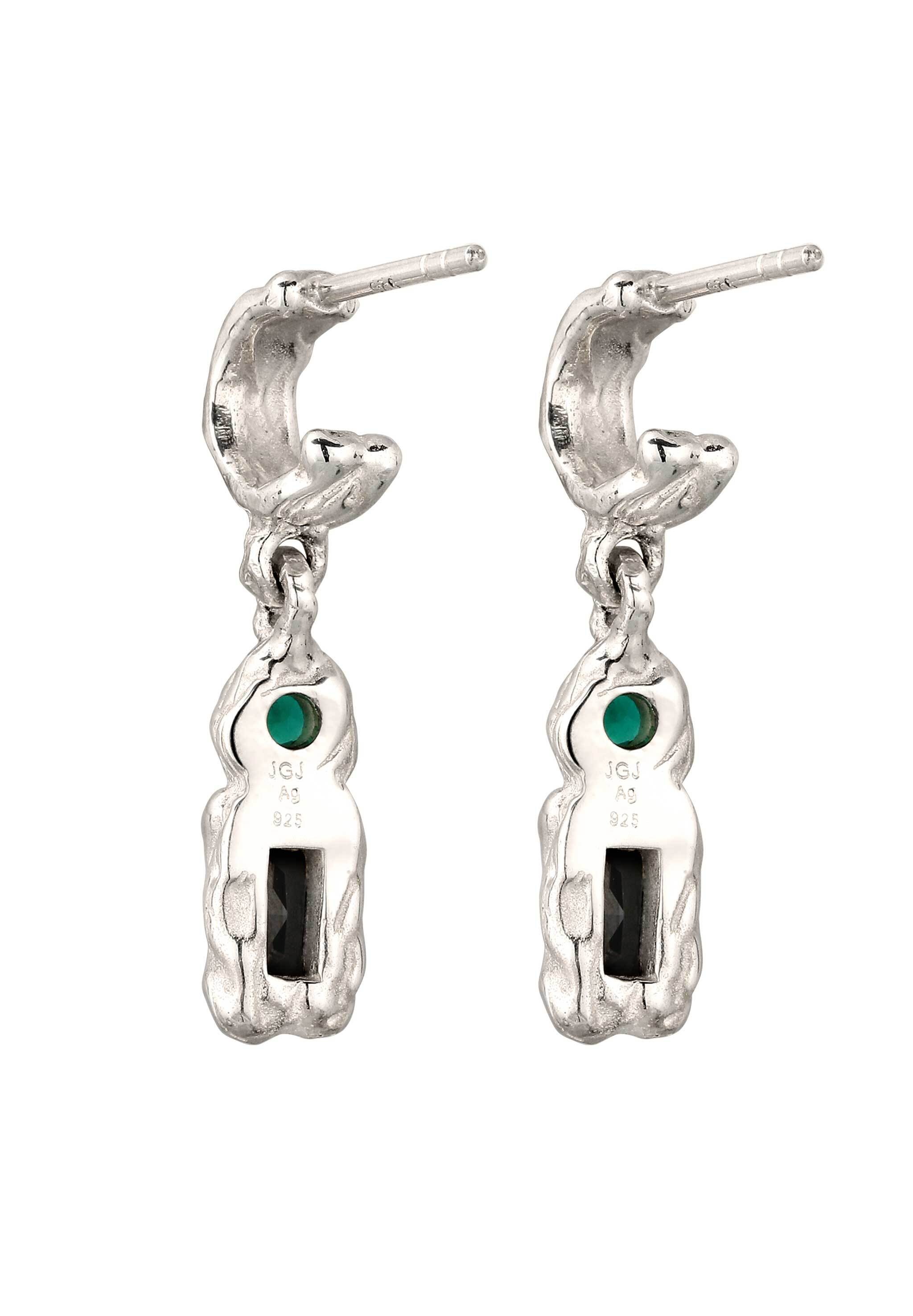 Elli Paar Ohrstecker »Ohrringe Zirkonia Synthetischer Smaragd Grün 925 Sterling Silber«