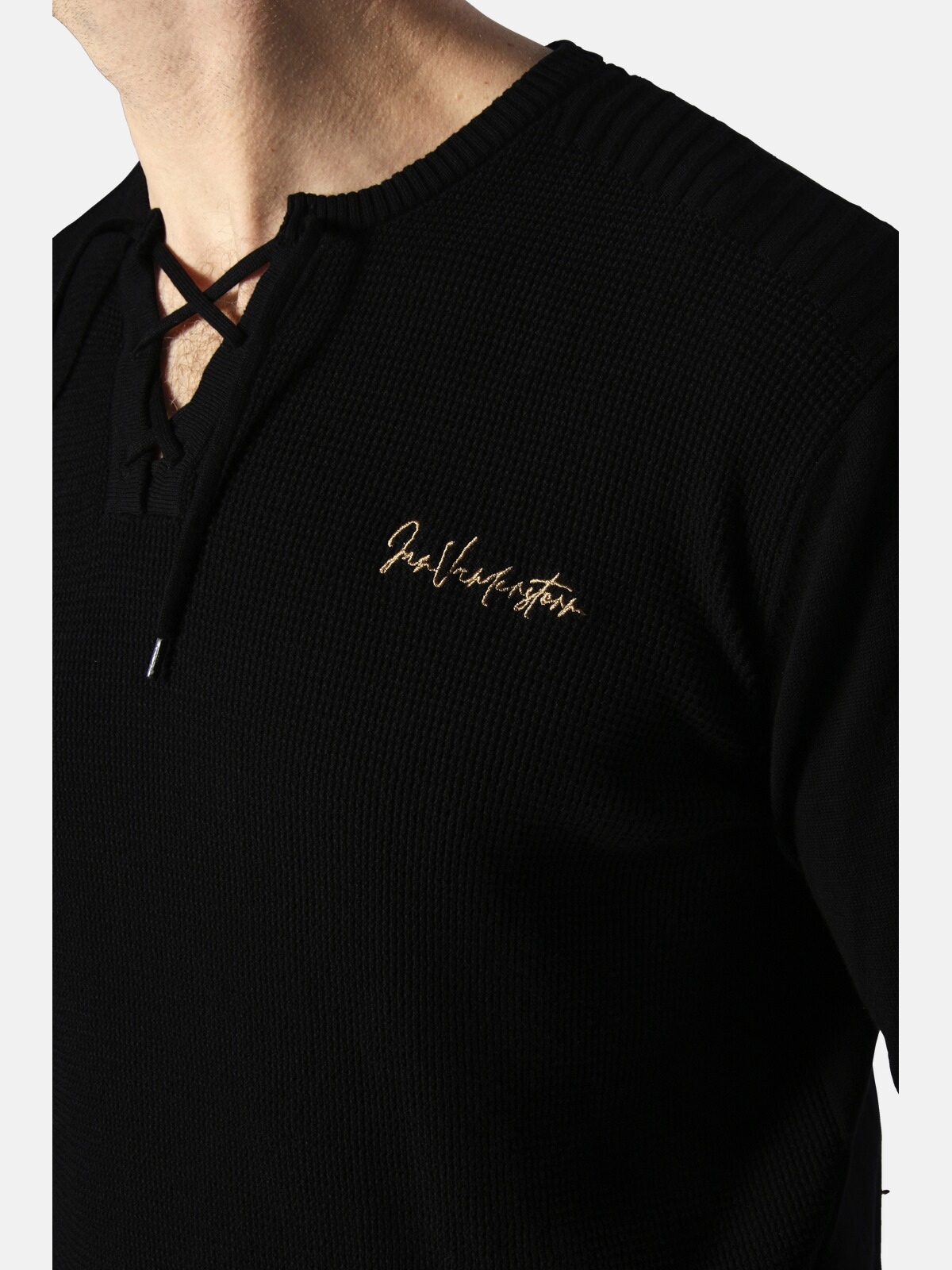 Jan Vanderstorm V-Ausschnitt-Pullover »Pullover ANDGAR«, (1 tlg.), mit V-Ausschnitt zum Binden