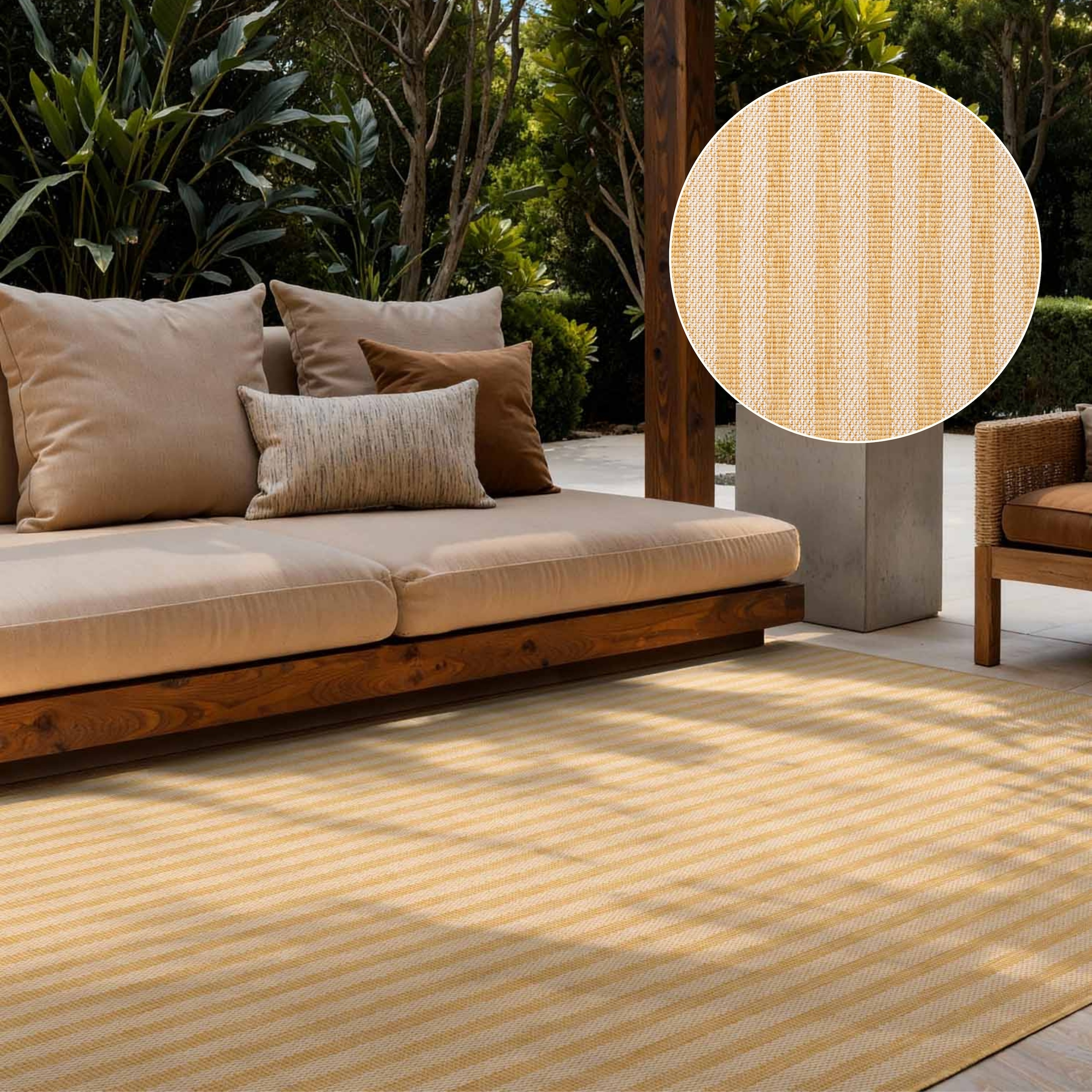 Ted Baker Teppich "Linley, Wendeteppich" rechteckig 8 mm Höhe Designteppich, Wetterfest, Pflegeleicht, Modern, Wohnzimmer, Terrasse