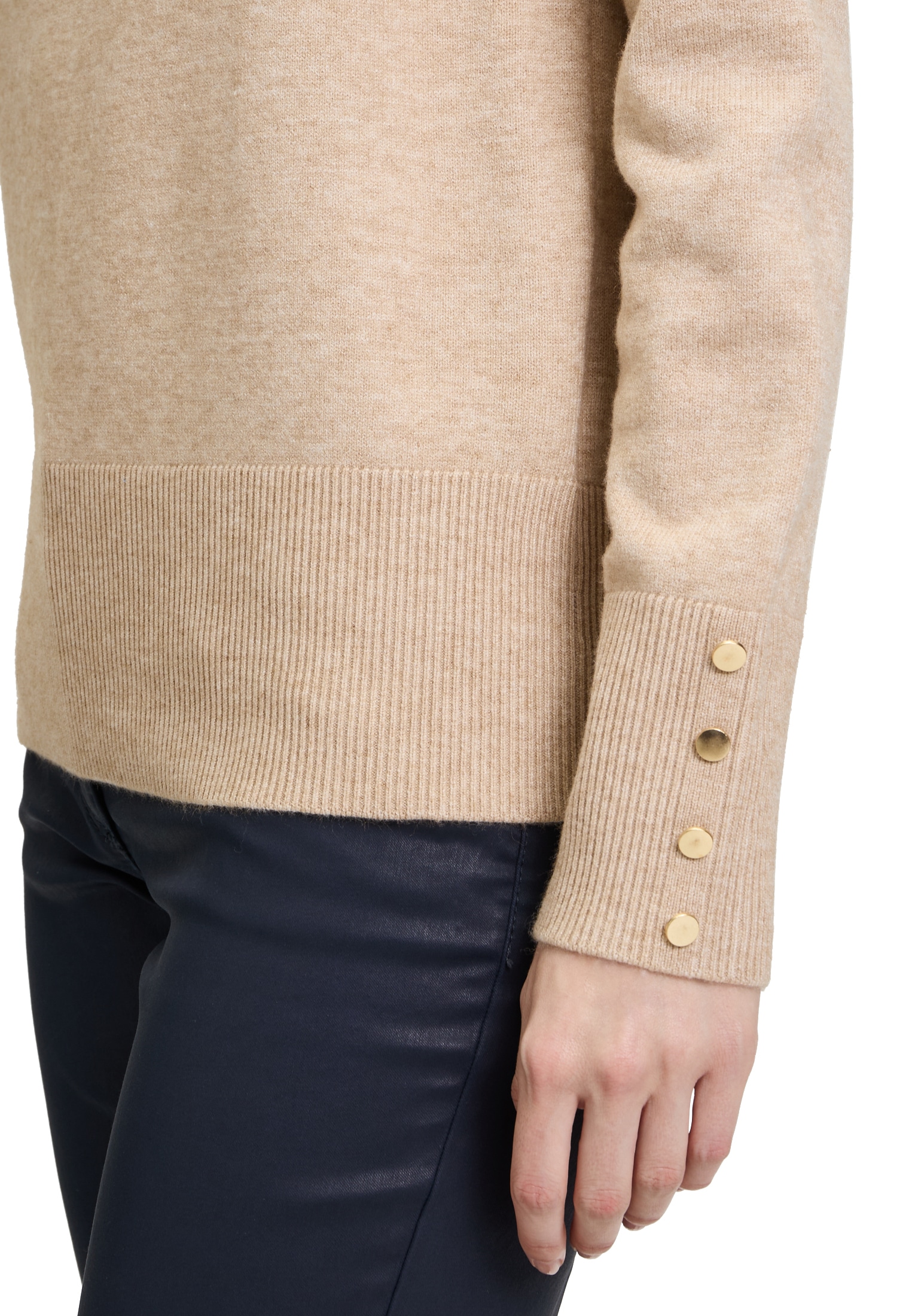 Betty Barclay Strickpullover »Betty Barclay Rollkragenpullover mit Knöpfen«, (1 tlg.), Material