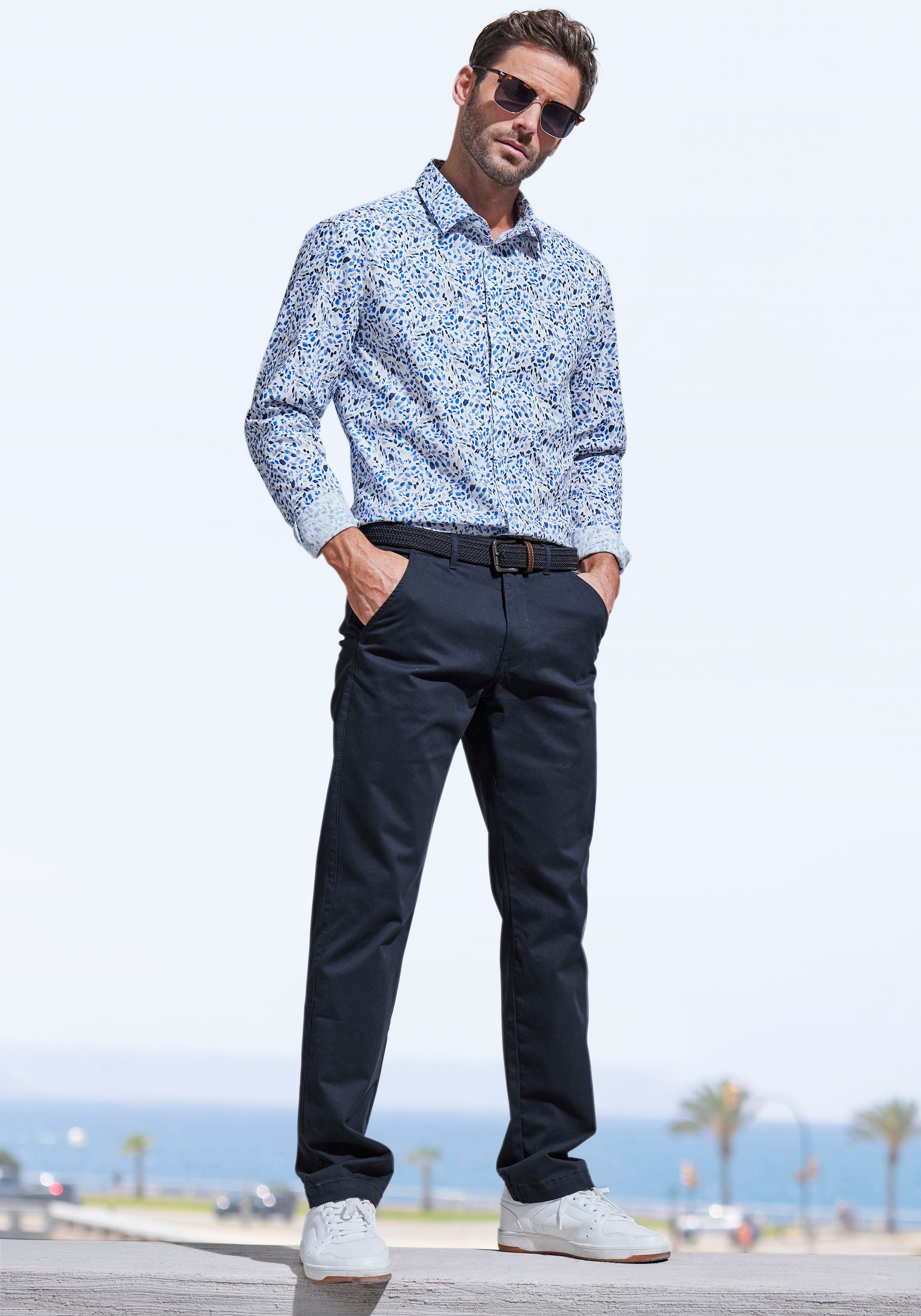 John Devin Chinohose »regular-fit«, aus elastischer Baumwoll-Qualität