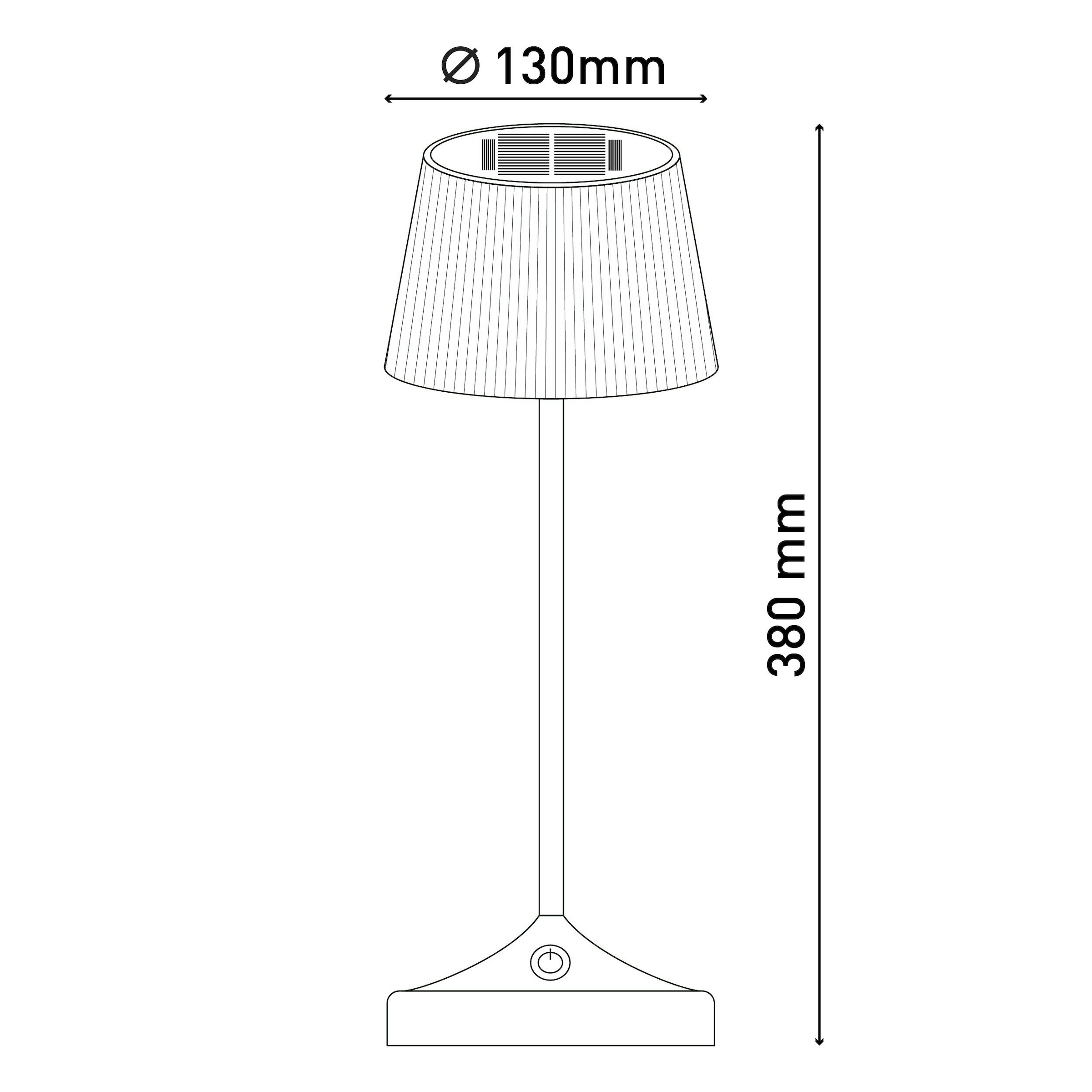 näve Tischleuchte »Solar-/ Akkutischleuchte "EMMI" weiß«, Lichtfarbe wechselbar per Touch Sensor.