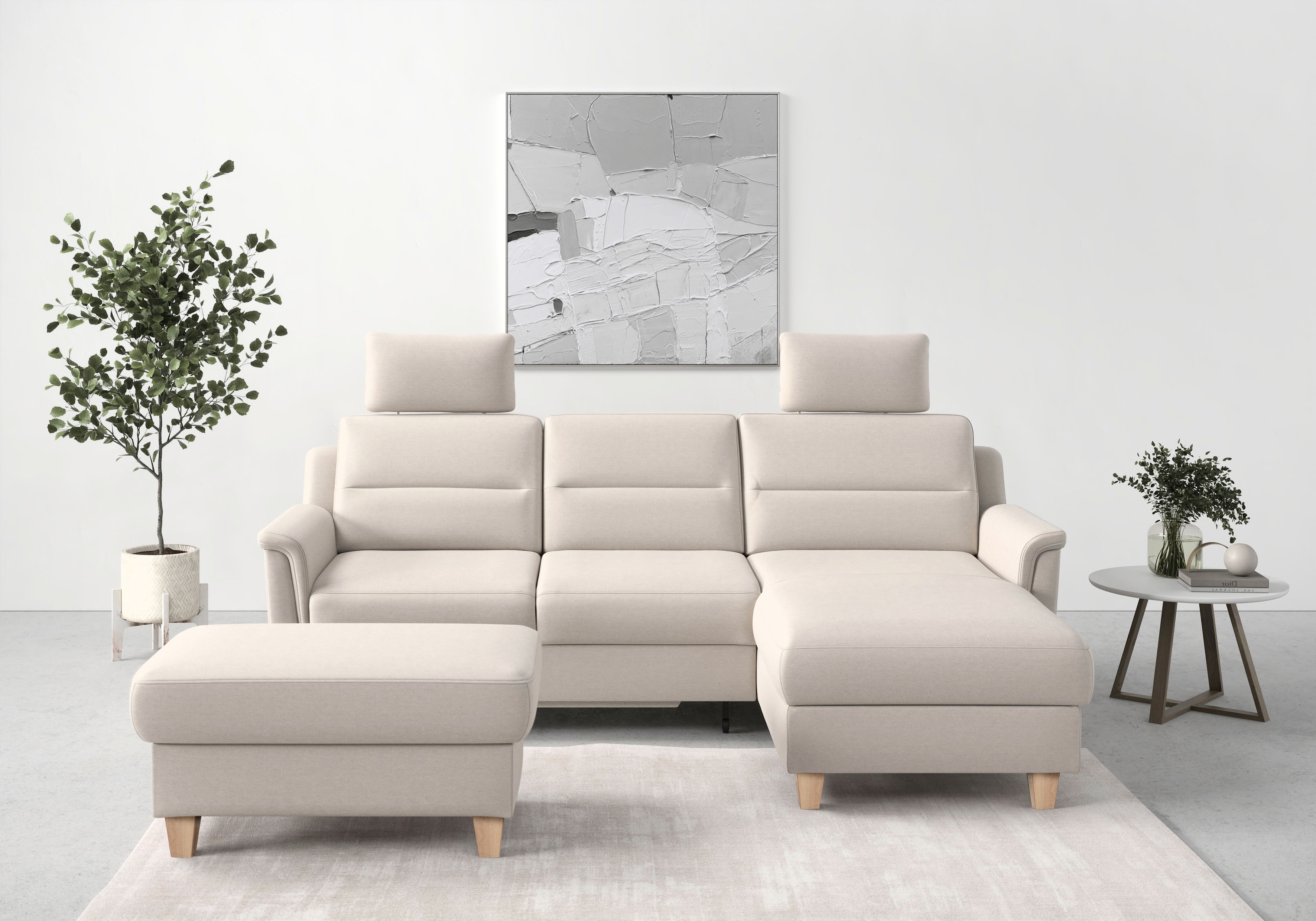 sit&more Ecksofa "Farö L-Form" inklusive Federkern, wahlweise mit Schlaffunktion und Bettkasten
