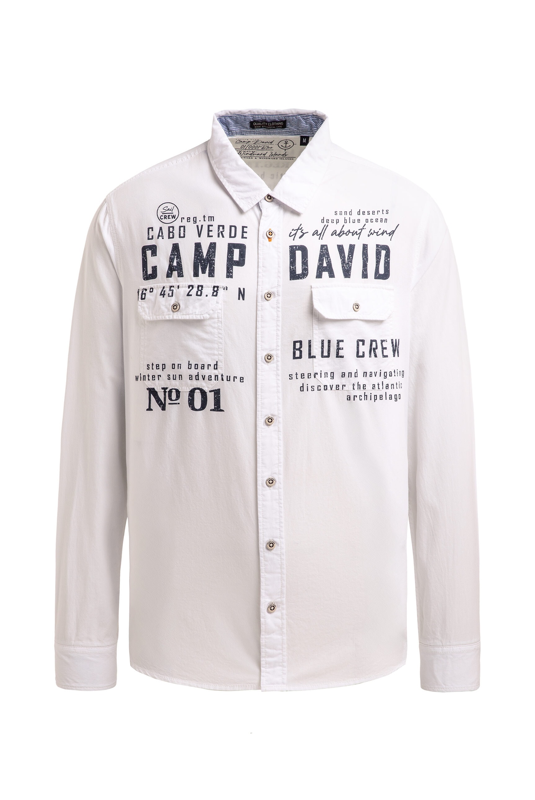 CAMP DAVID Langarmhemd mit Klappentaschen