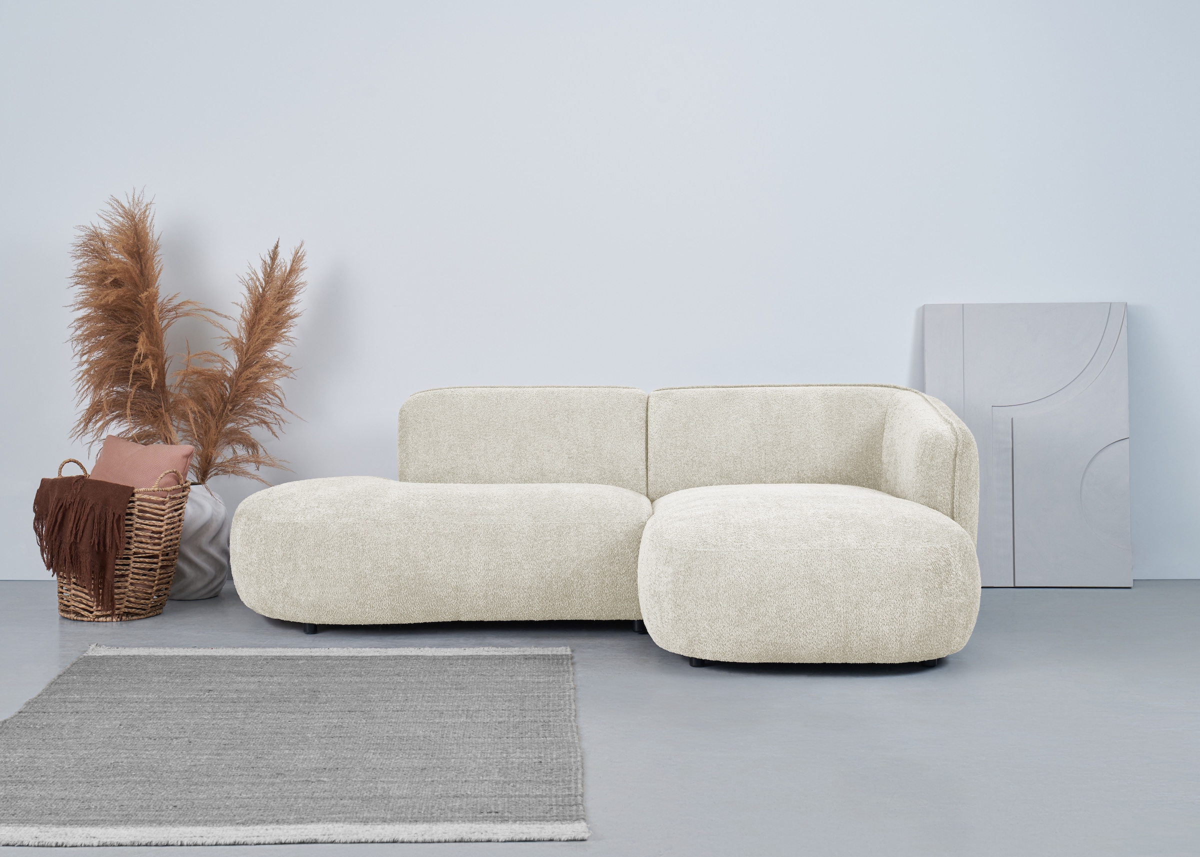 OTTO home Ecksofa "OSTRUP Rundsofa, L-Form, Naturtöne, Boucle oder Chenille" Breite 278 cm, organische Form mit sanften Rundungen