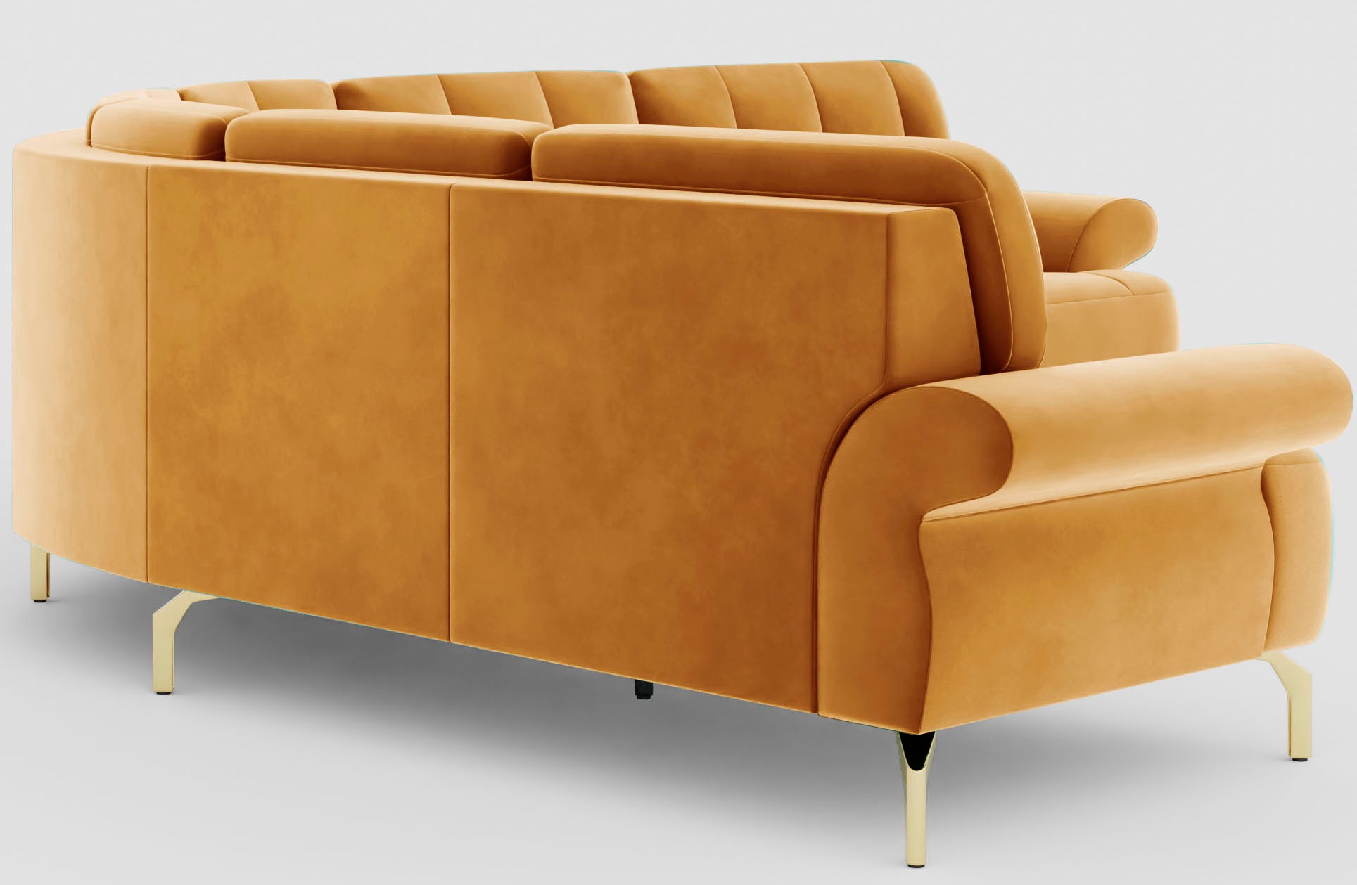 sit&more Ecksofa »Orient 1 L-Form«, inkl. 4 Zierkissen mit Strass-Stein, goldfarbene Metallfüße