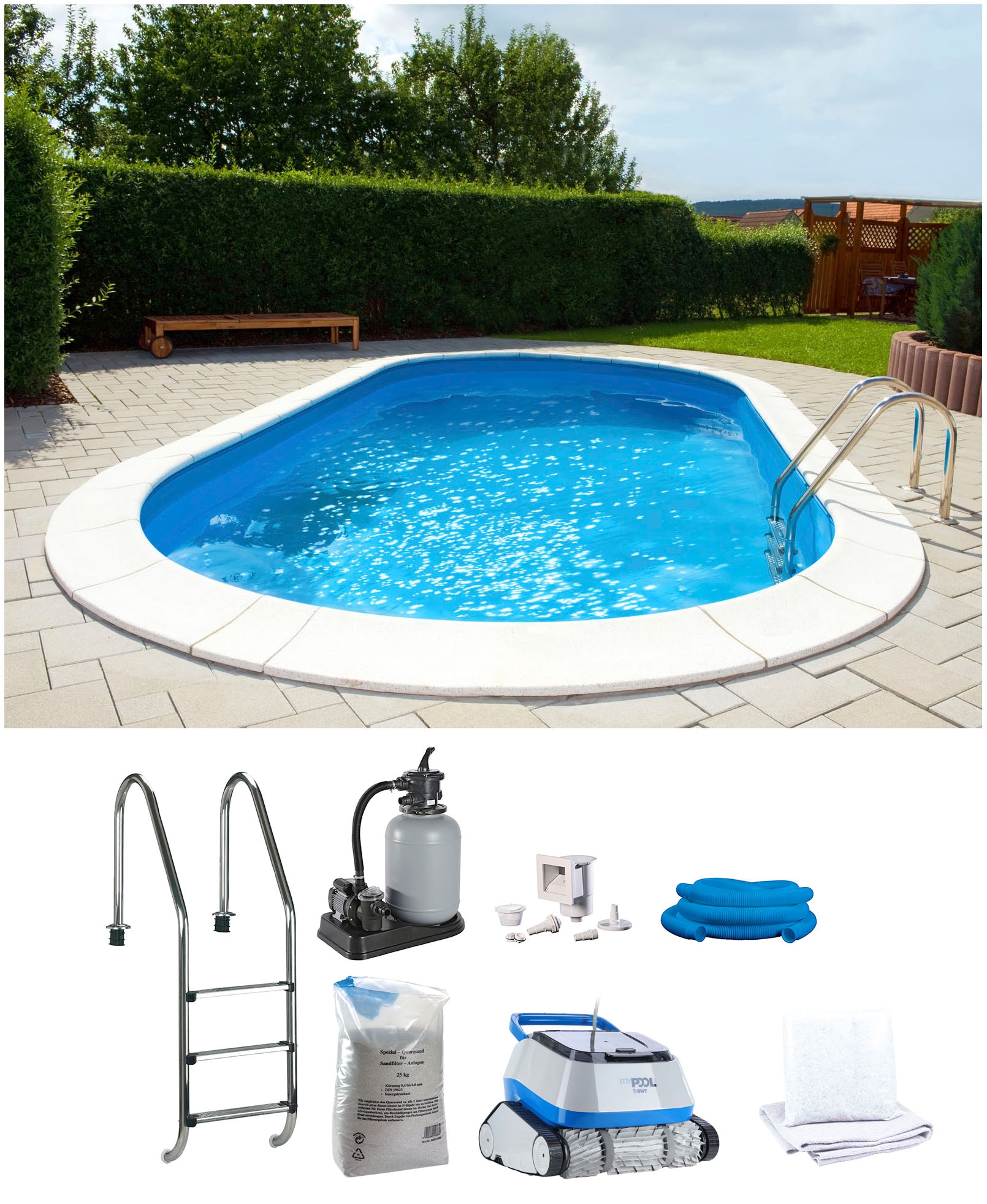 my POOL BWT Ovalpool "POWER, BxLxH: 360x737x120 cm" in 2 Folienfarben erhäl günstig online kaufen