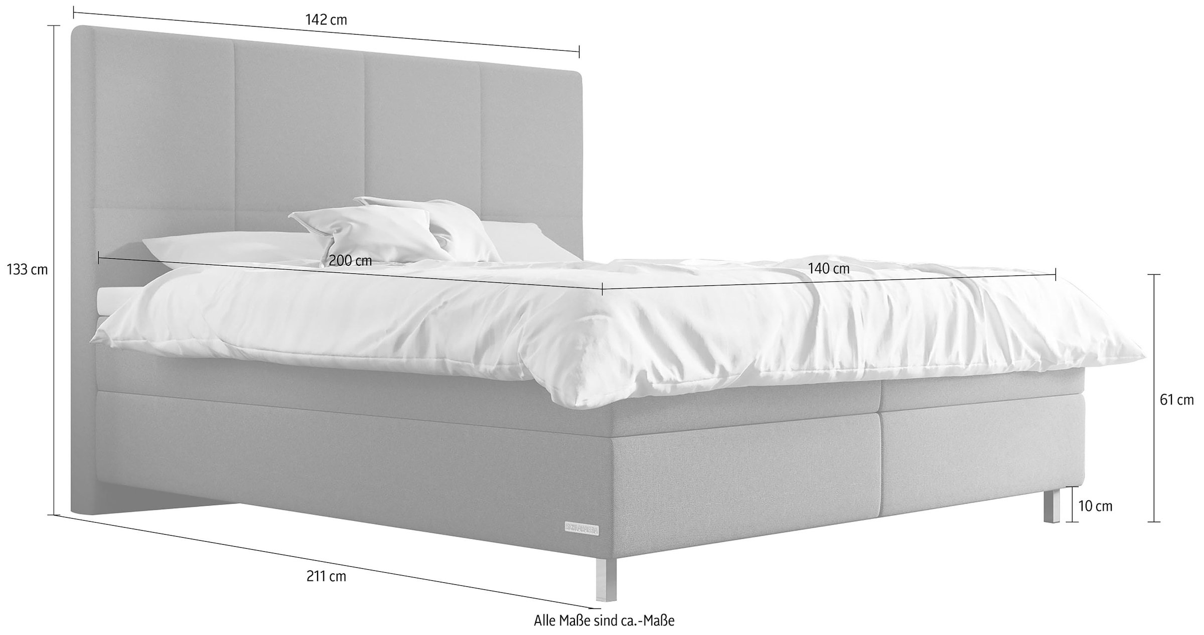 Schlaraffia Boxspringbett »Saga«, mit BULTEX® inklusive Topper in Schwebeoptik, Kopfteilhöhe 133 cm