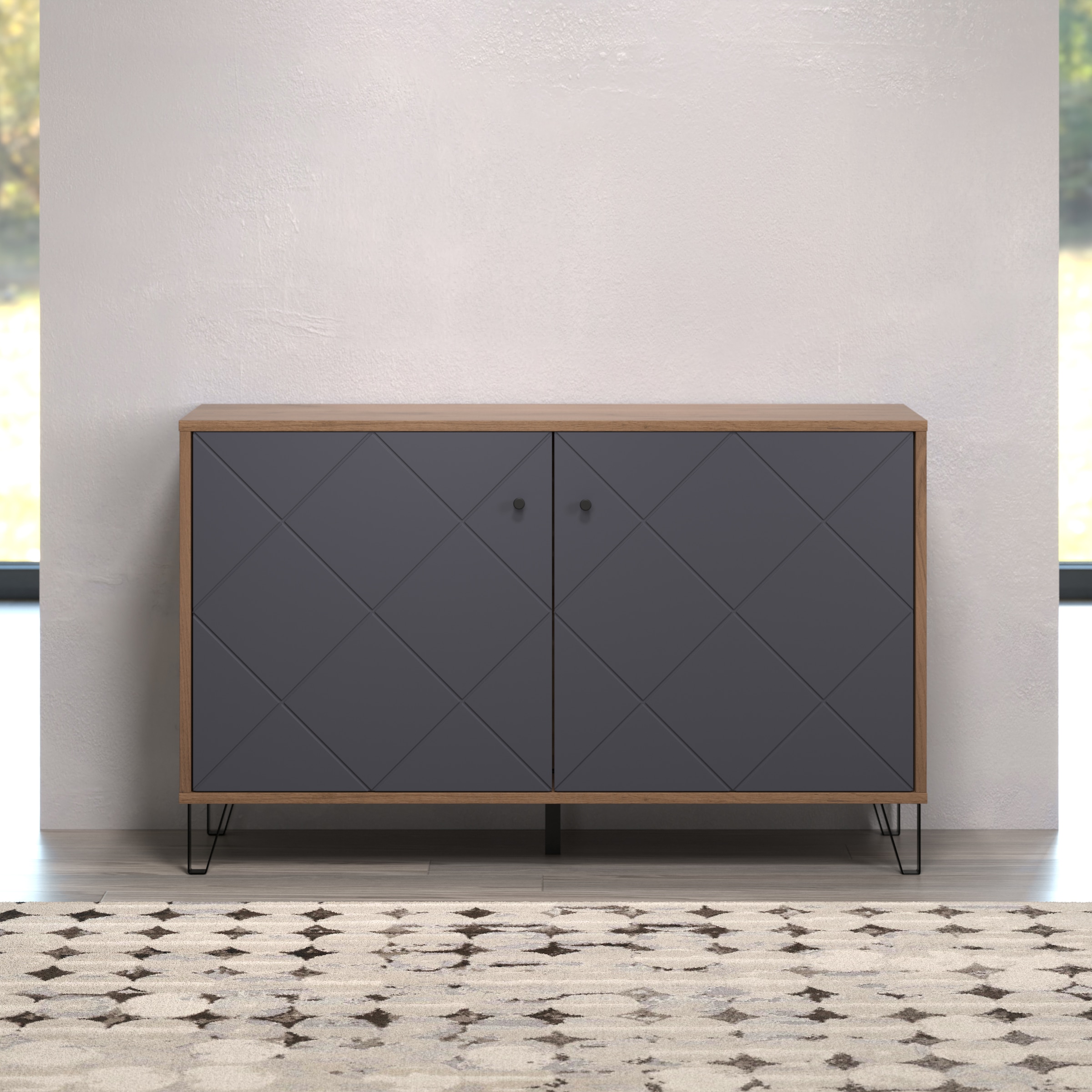 Places of Style Sideboard »Molveno«, (1 St.), außergewöhnliches Design mit strukturierten Fronten, Soft-Close