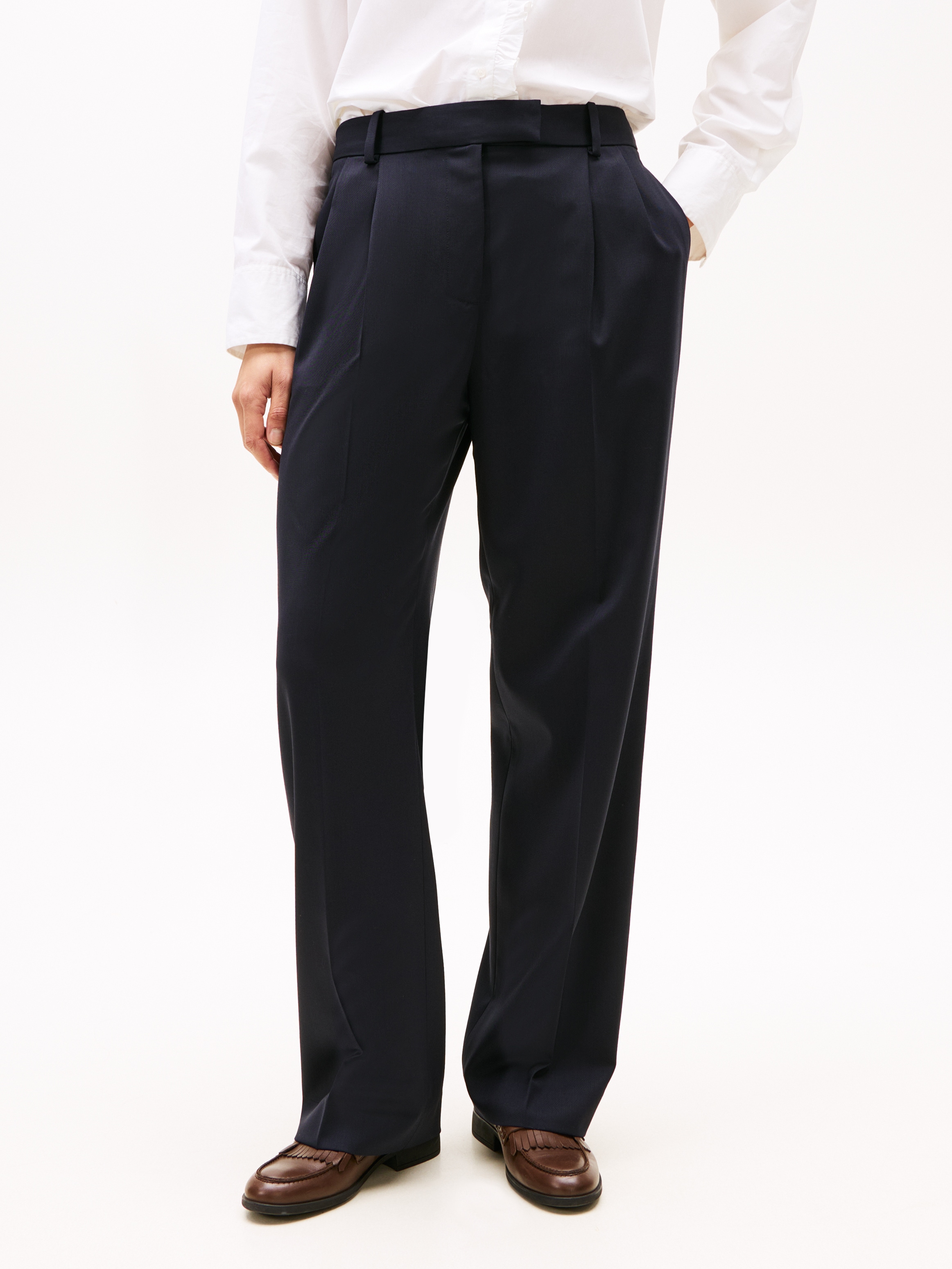Tommy Hilfiger Anzughose "TIMELESS WOOL RLXD STRT PANT" mit Wolle günstig online kaufen