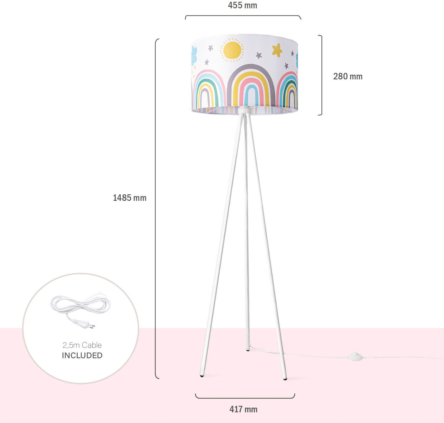 Stehlampe Regenbogen Babyzimmer Sonne Lampe TWEET BAUR Wolken Paco E27 462 »TRINA Kinderzimmer RAIN«, Home Kinderlampe |