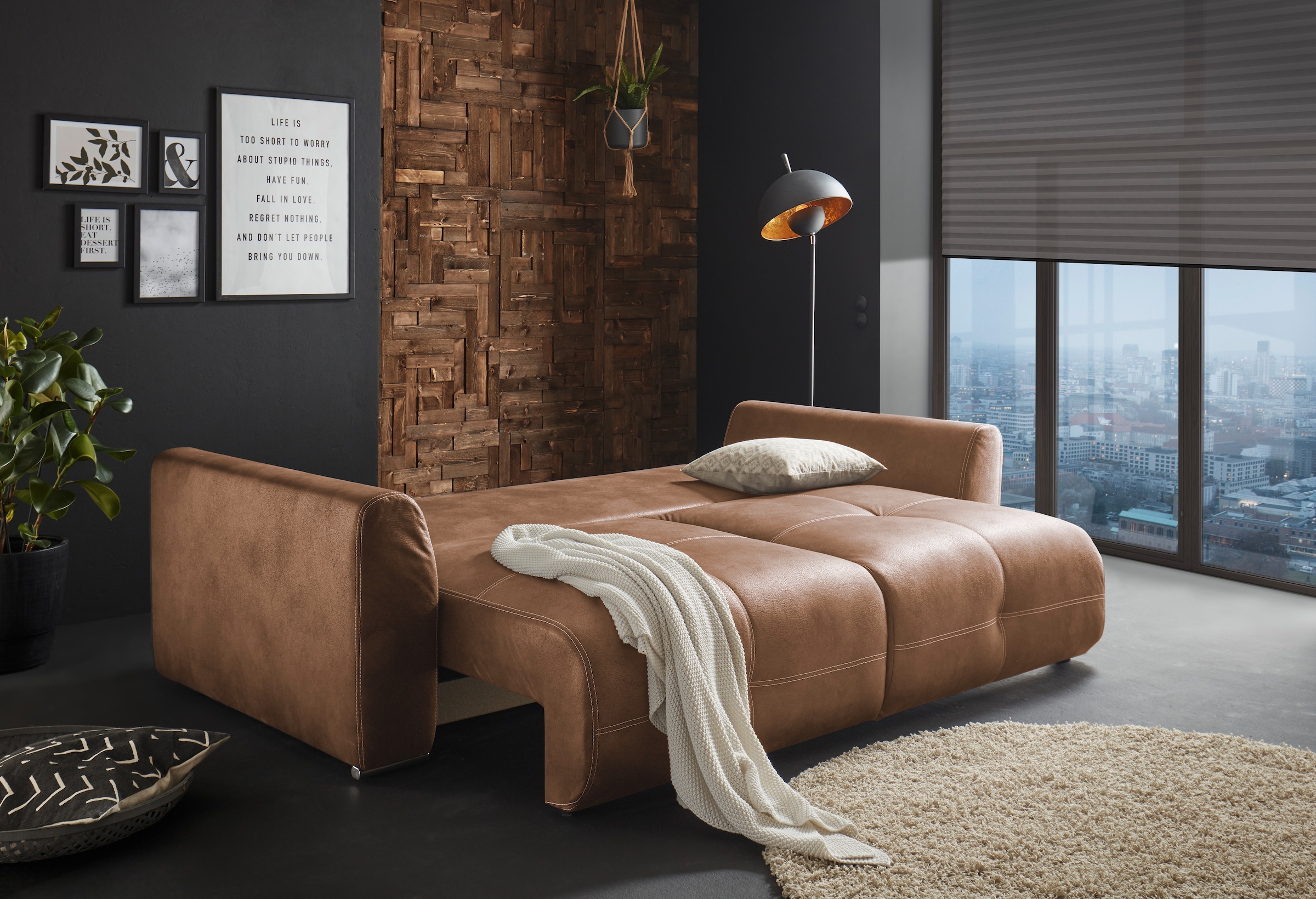 ED EXCITING DESIGN Schlafsofa »Dolan«, mit Bettkasten & 2 Zierkissen
