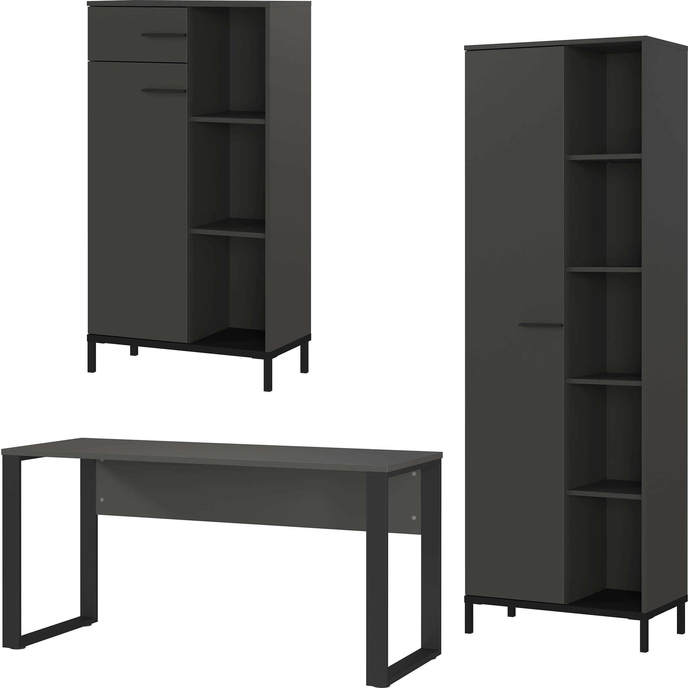 GERMANIA Büromöbel-Set "GW-Rovigo", (3 tlg.), Schreibtisch mit Knieblende, günstig online kaufen