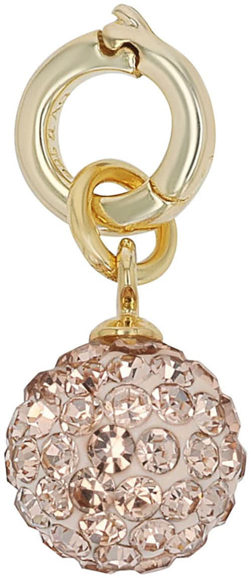 AMOR Damen Charm Kugel "2038484, 2038485", beige, Silber 925 (Sterlingsilber), Charms, mit Kristallglas