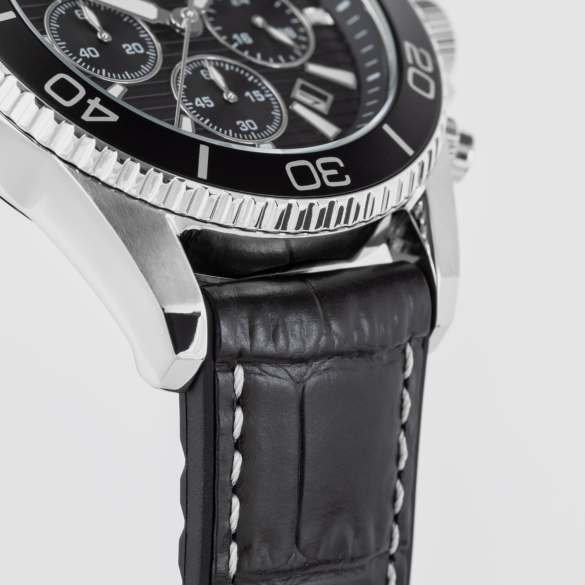 Jacques Lemans Chronograph »Liverpool Diver« Quarzuhr, Armbanduhr, Herrenuhr, Lederarmband, analog, Tag